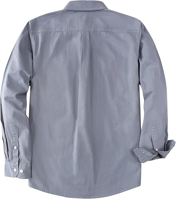 Dubinik? 5.5oz Gray Chambray Long Sleeve Button-Front Closure Pocket Cotton Workshirt#58006