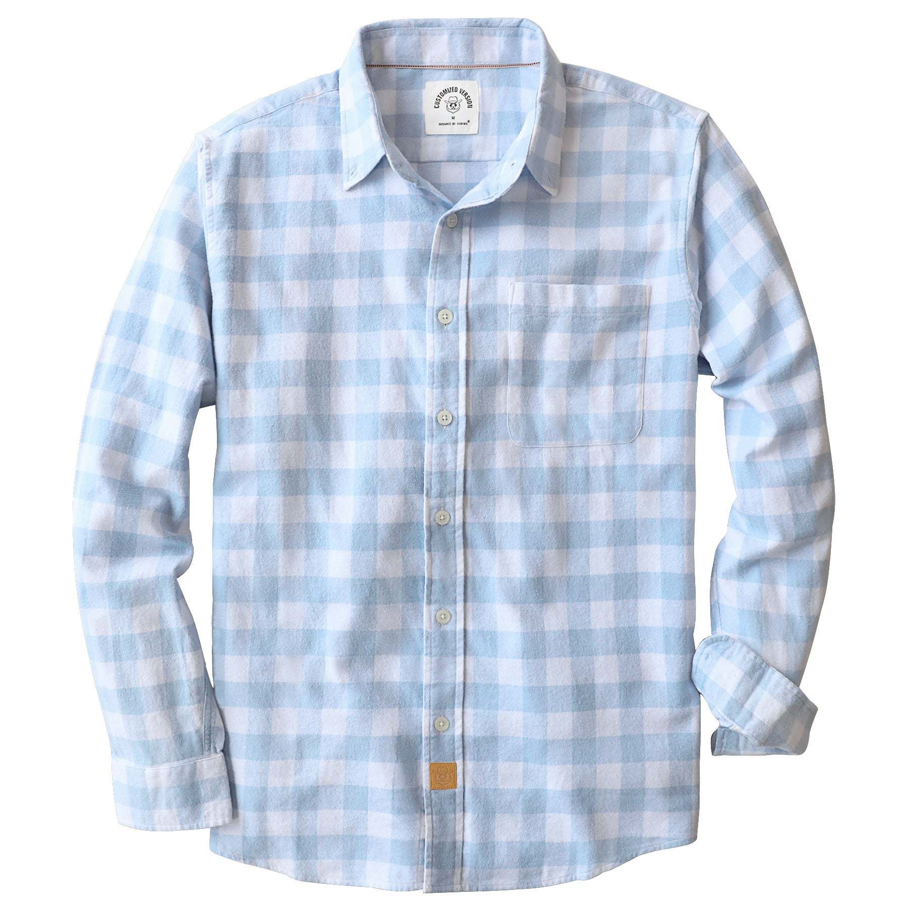 Dubinik? 6oz Flannel Shirt for Men 100% Cotton Mens Flannel Shirts Long Sleeve Plaid Soft Casual Button Down Shirt Men#66201