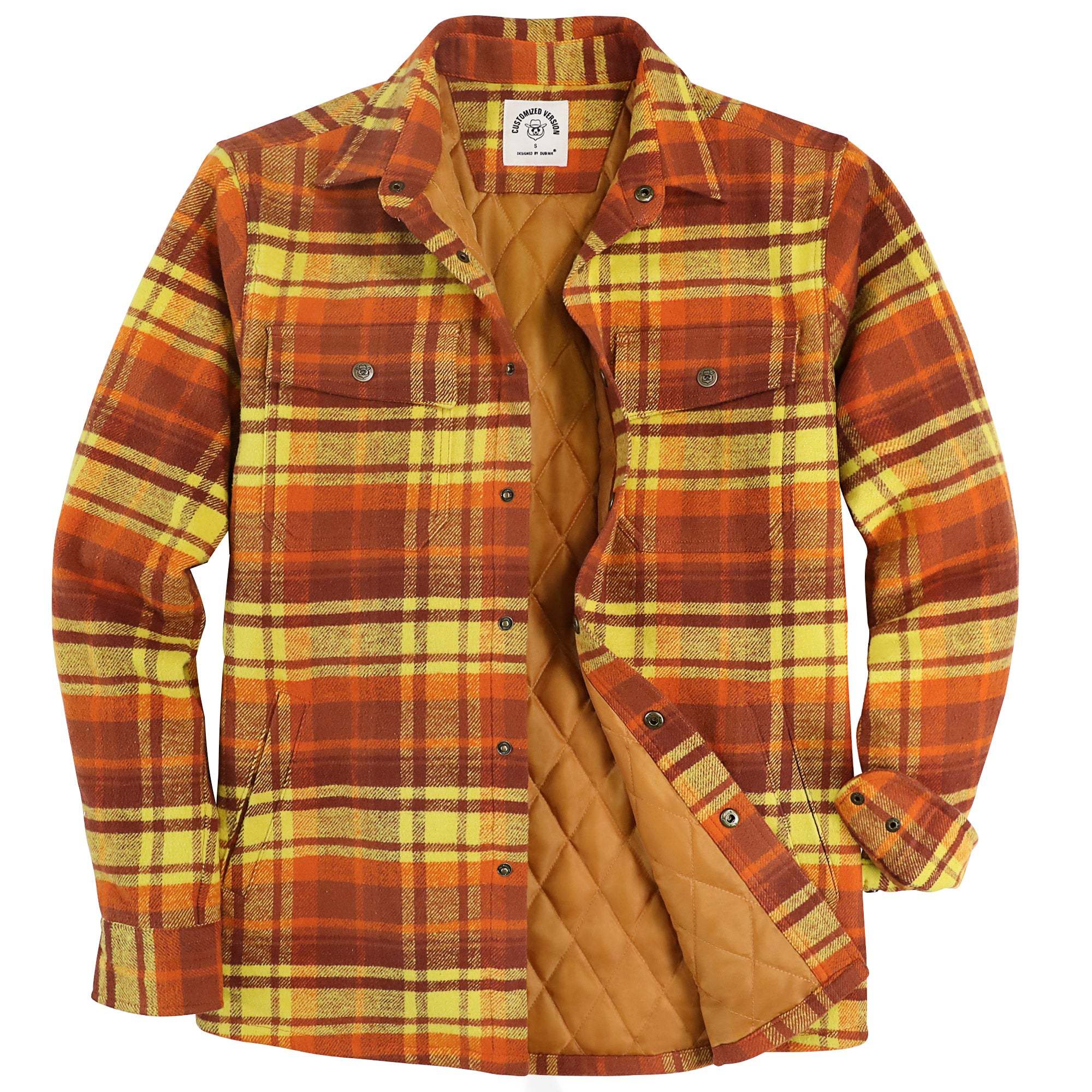 Dubinik? 10.8oz Men’s Overshirt Shacket – Cozy Warm-Lined Plaid Flannel, Lightweight Casual Button-Down Long Sleeve Jacket #0181013