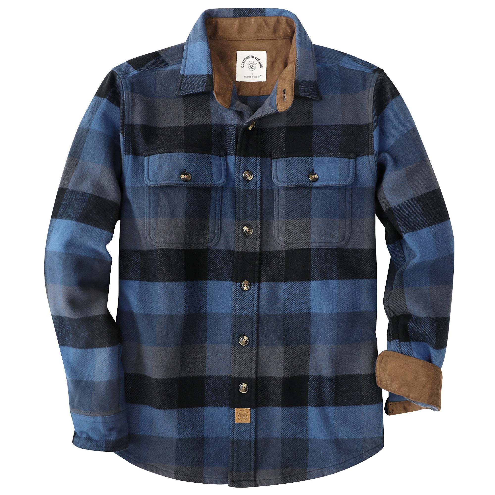 Dubinik? 10.8oz Ultra Heavyweight Mens Flannel Shirts Long Sleeve Casual Button Down Pocket Soft Warm Cotton Shirt#84010