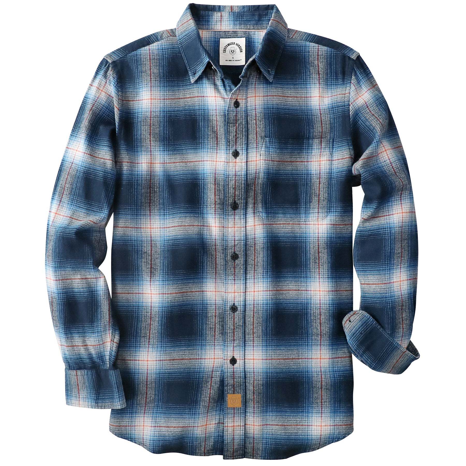 Dubinik? 6oz Flannel Shirt for Men 100% Cotton Mens Flannel Shirts Long Sleeve Plaid Soft Casual Button Down Shirt Men#66027