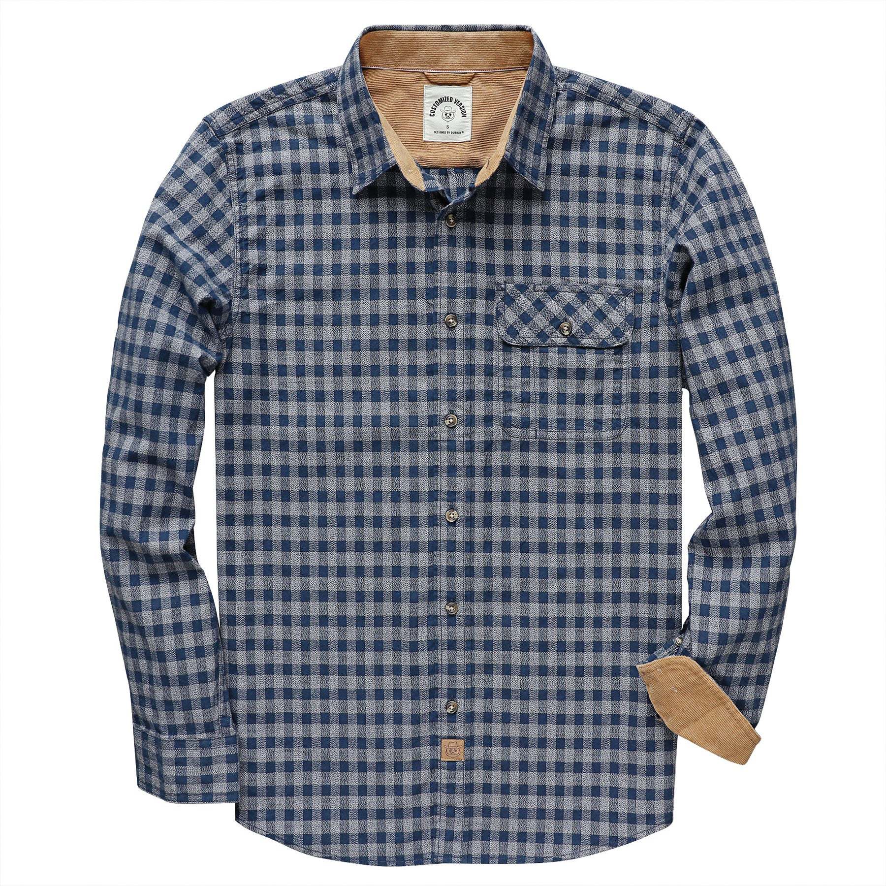 6oz Mens Midweight Flannel Shirts Long Sleeve Casual Button Down Brushed 100% Cotton Shirt#1015