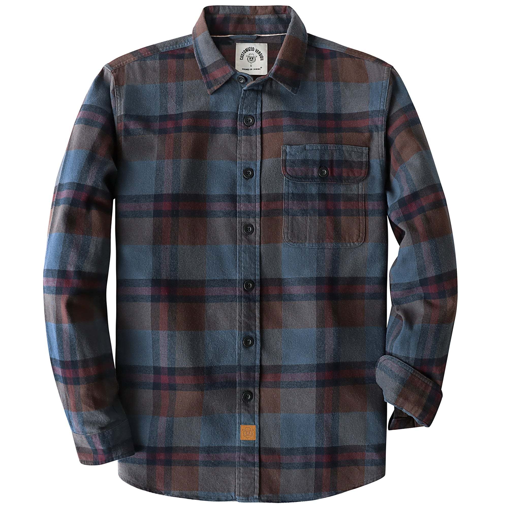 Dubinik? 6oz Mens Long Sleeve Midweight Flannel Shirt Warm Casual Soft Cotton Button Down Plaid Shirt #3402 Tall size in stock now!