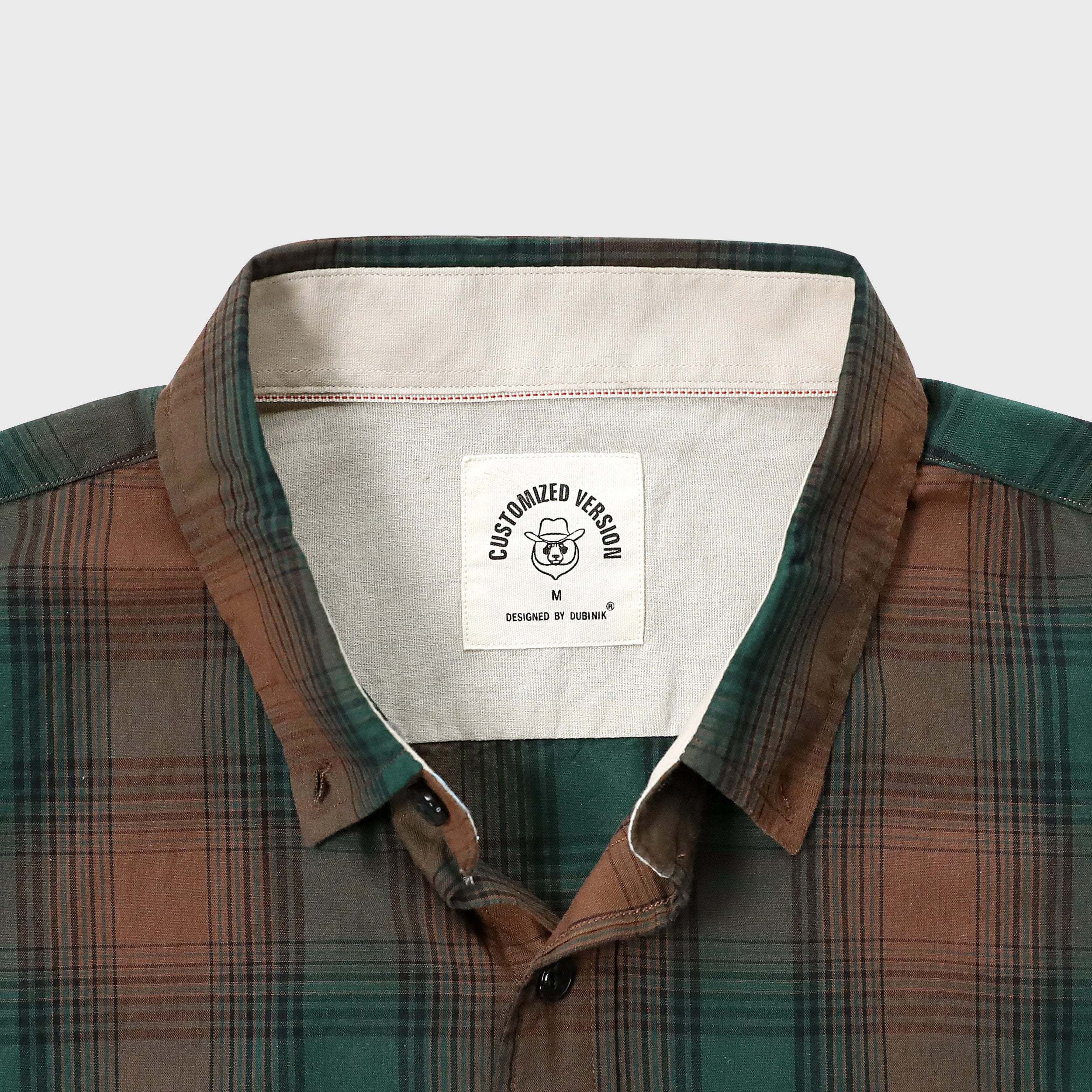 Dubinik? Short Sleeve Button Down Shirts 100% Cotton Plaid Casual Shirt with Pocket #0113