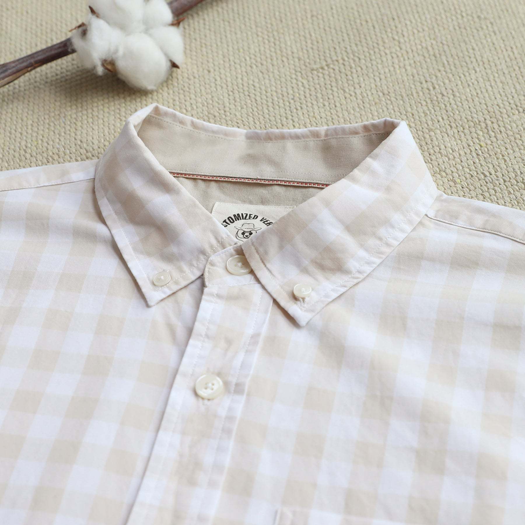 Men's casual short-sleeved cotton shirt #0023