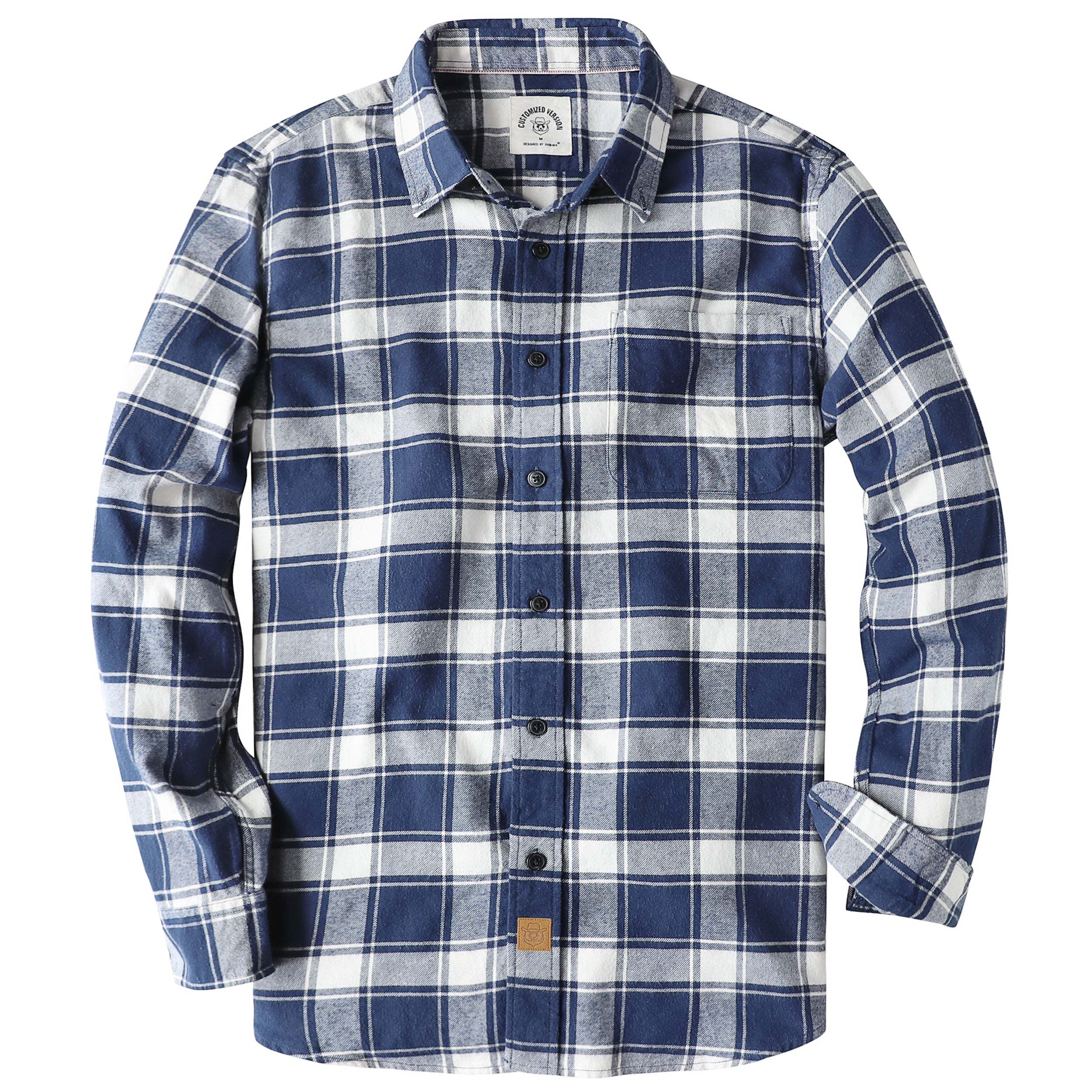 6oz Men's Plaid Flannel Long Sleeve Shirts #0346