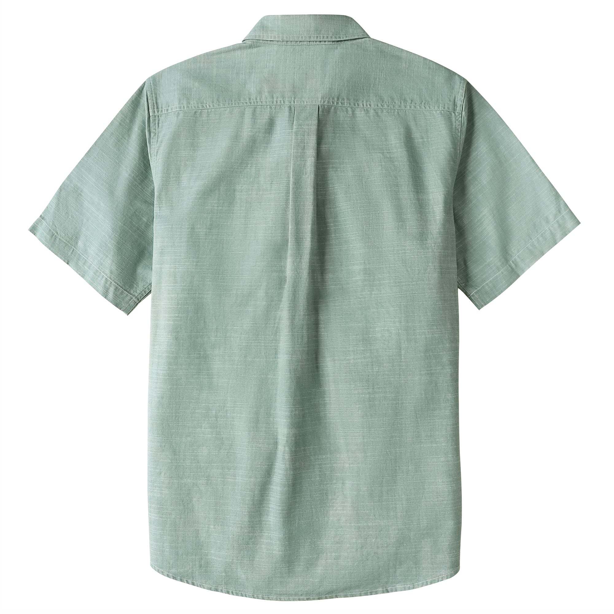 Dubinik? Light Green Solid Mens Short Sleeve Button Down Casual Cotton Regular Fit Lightweight Pocket Chambray Mens Button Down Short Sleeve#0057005