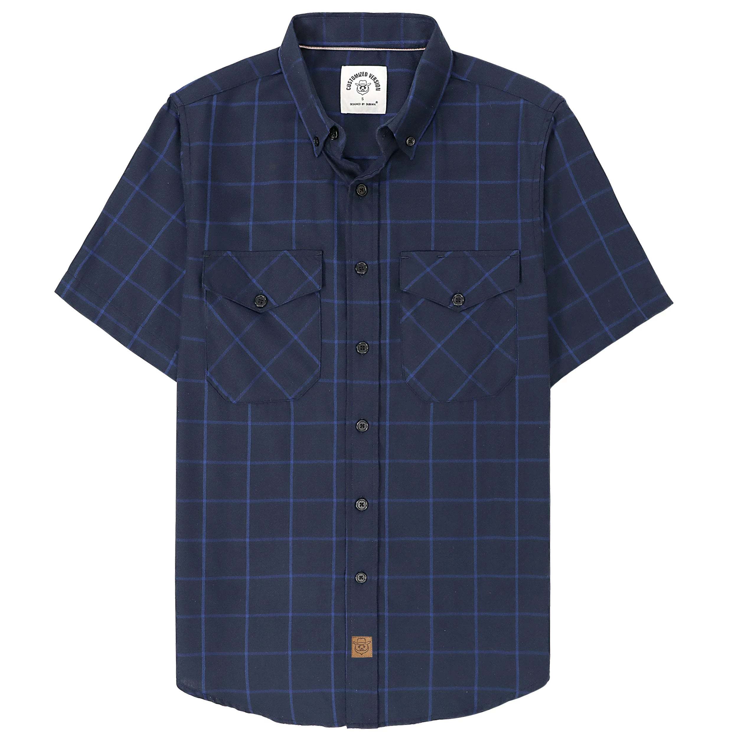 Dubinik? Bamboo Viscose Mens Short Sleeve Button Down Pockets Shirts#39013
