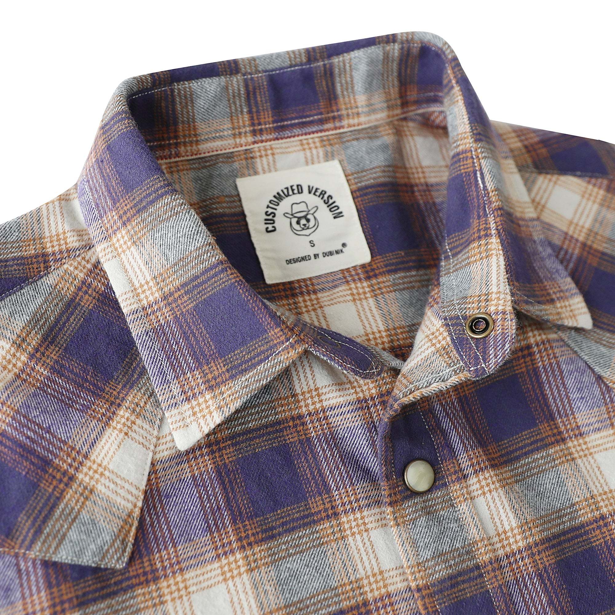 Dubinik? 6.3oz Flannel Shirt for Men Long Sleeve Casual Cozy Snap Button Western Plaid Shirts Soft Pure Cotton#37012