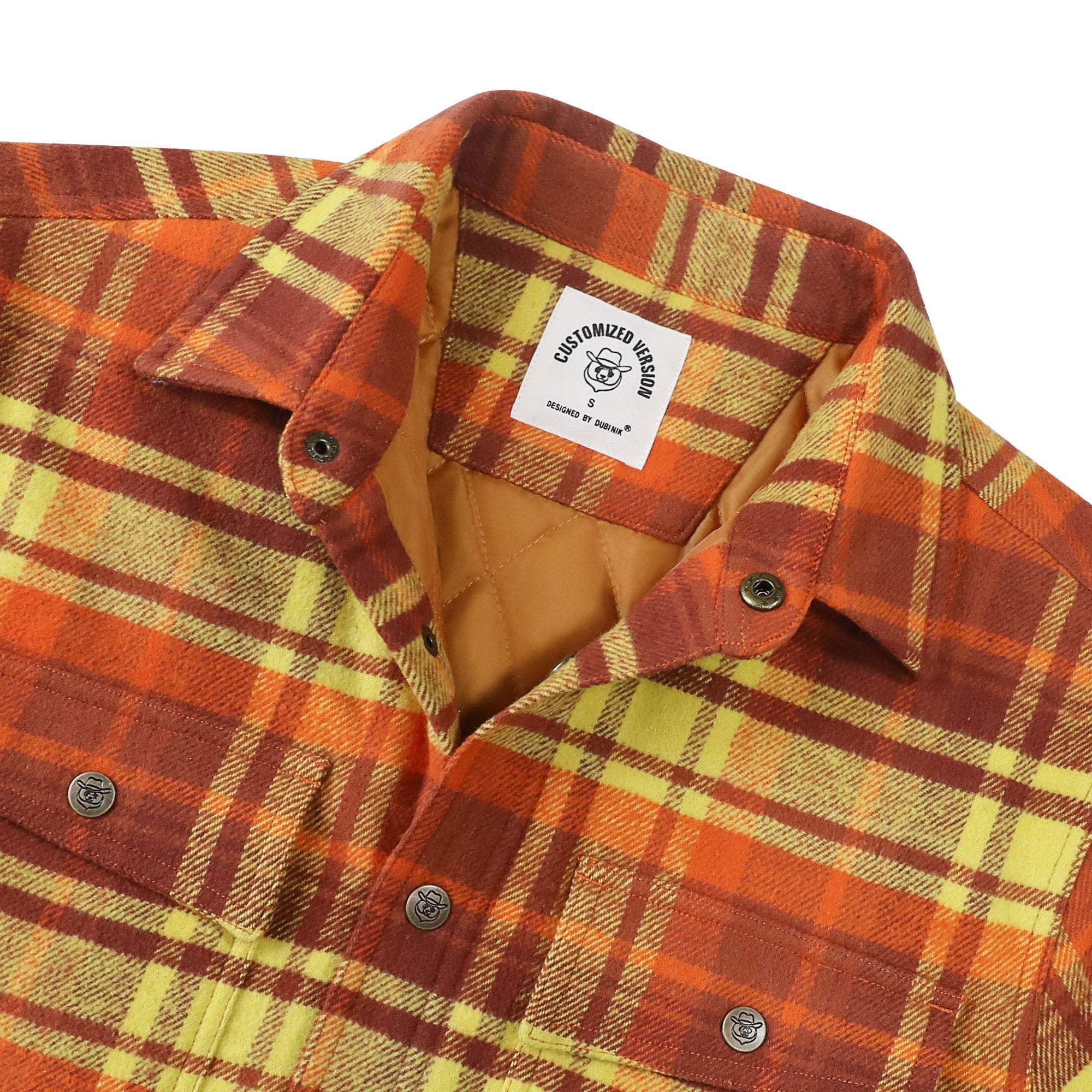 Dubinik? 10.8oz Men’s Overshirt Shacket – Cozy Warm-Lined Plaid Flannel, Lightweight Casual Button-Down Long Sleeve Jacket #0181013