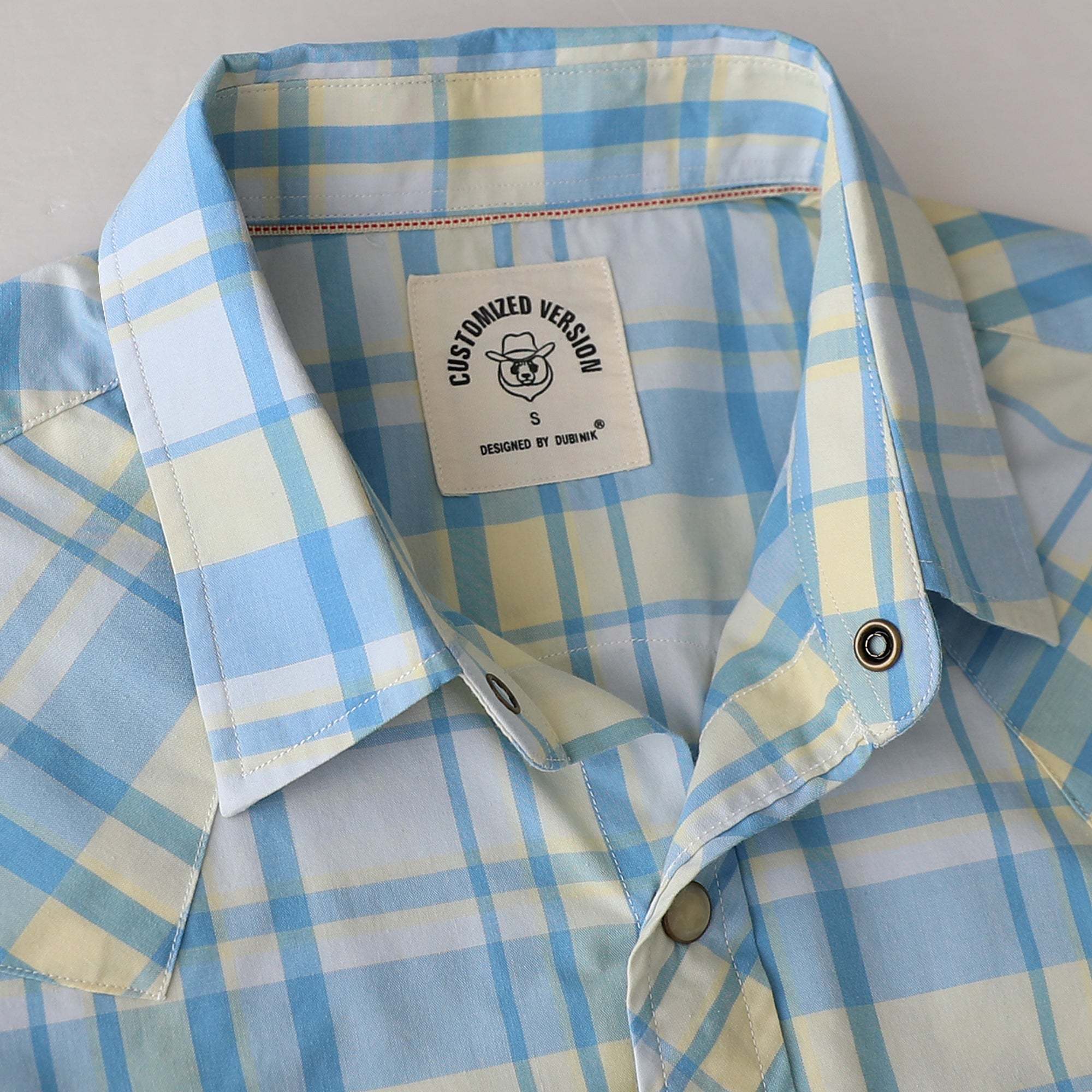 Dubinik? 4.1oz Pearl Snap Shirts For Men Long Sleeve Lightweight Casual Sawtooth Pocket Western Plaid Cowboy Cotton Vintage Work Shirt#48022
