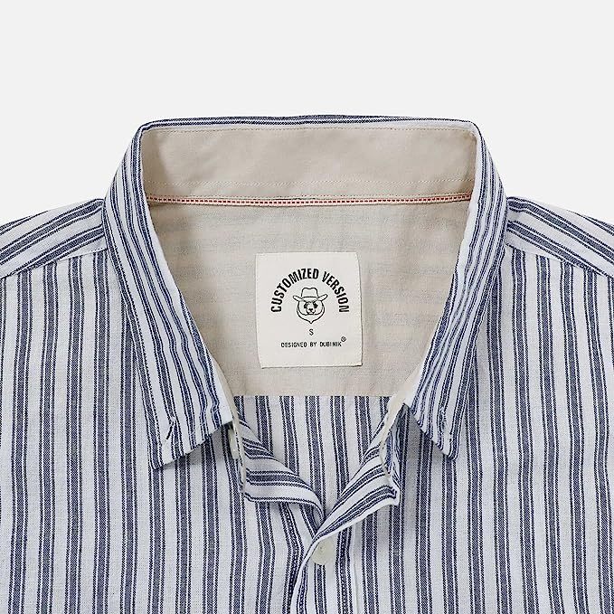 Dubinik? Mens Short Sleeve Button Down Shirts 100% Cotton Plaid Men's Casual Button-Down Shirts with Pocket#0178