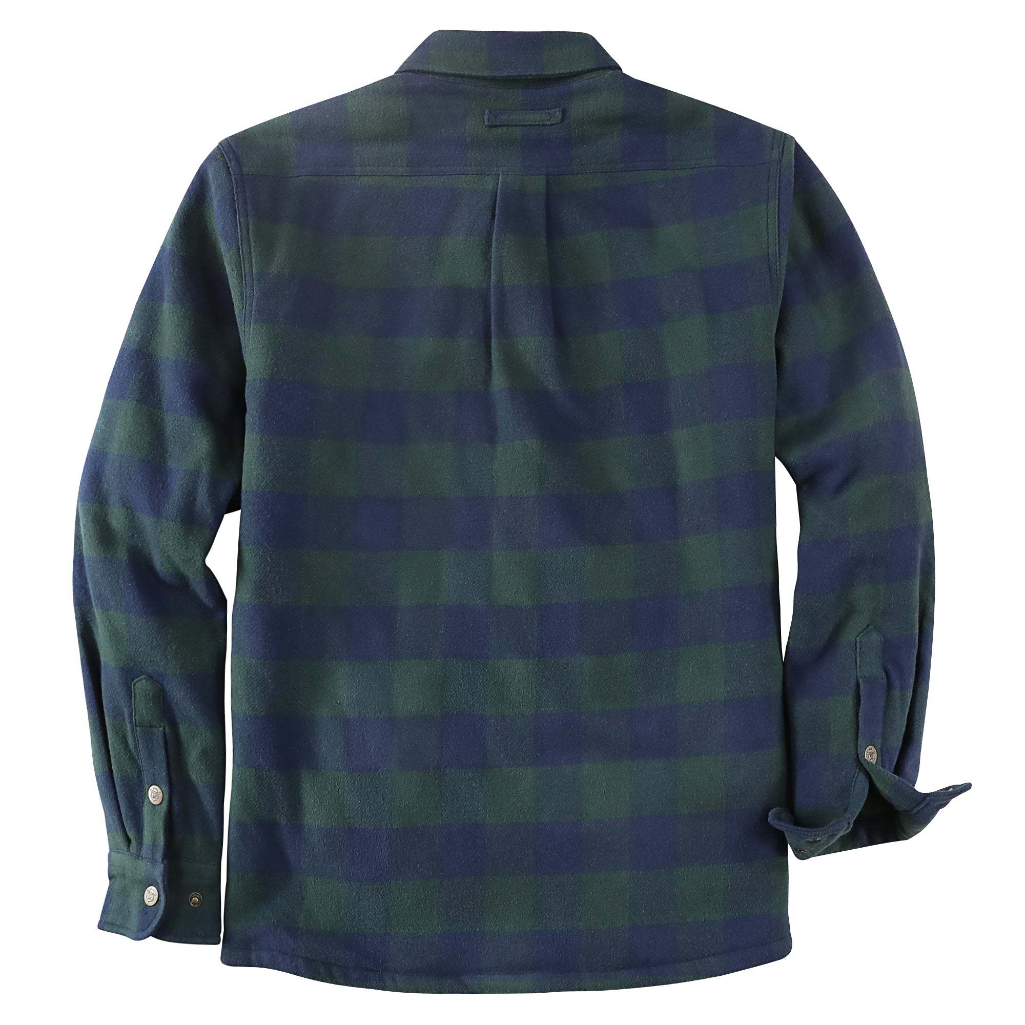 Dubinik? 10.8oz Men’s Overshirt Shacket – Cozy Warm-Lined Green Plaid Flannel, Lightweight Casual Button-Down Long Sleeve Jacket #0181016