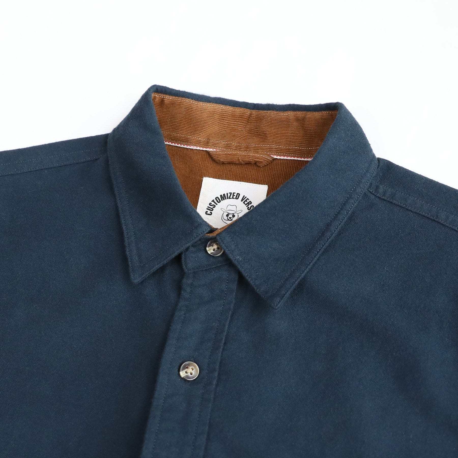 6oz Mens Midweight Navy Solid Flannel Shirts Long Sleeve Casual Button Down Brushed 100% Cotton Shirt#1020 Tall size in stock now!