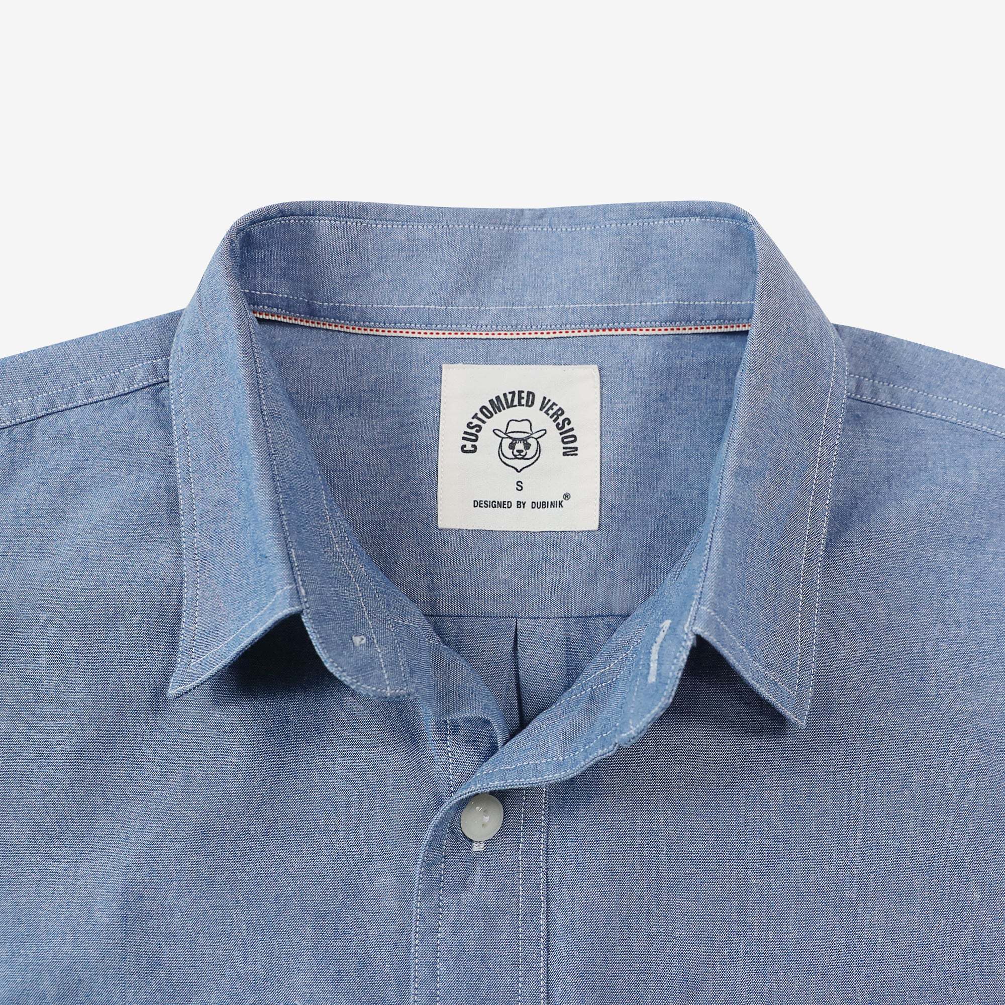 Dubinik? Light Blue Solid Mens Short Sleeve Button Down Casual Cotton Regular Fit Lightweight Pocket Chambray Mens Button Down Short Sleeve#0057009