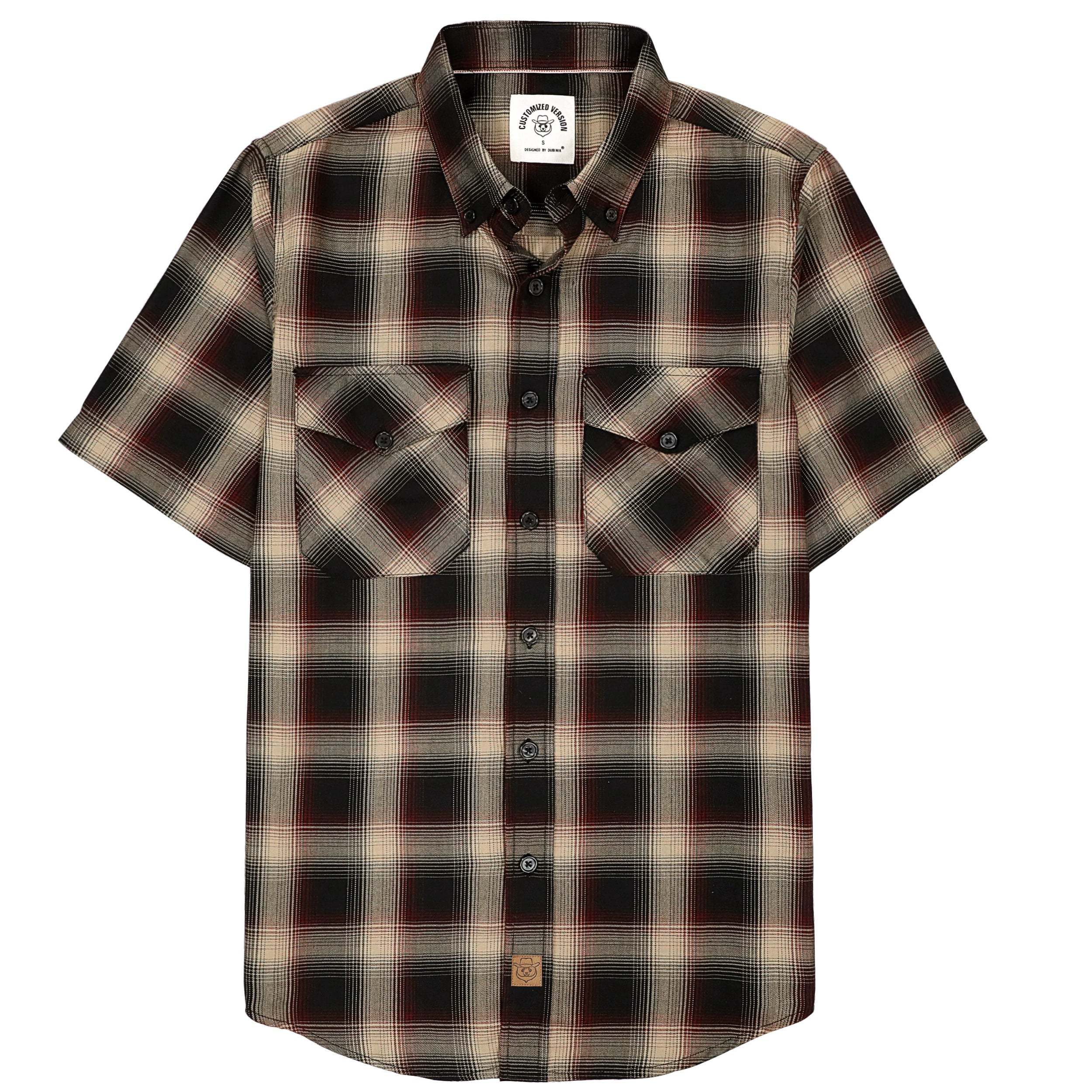 Dubinik? Bamboo Viscose Mens Short Sleeve Button Down Pockets Shirts#39004