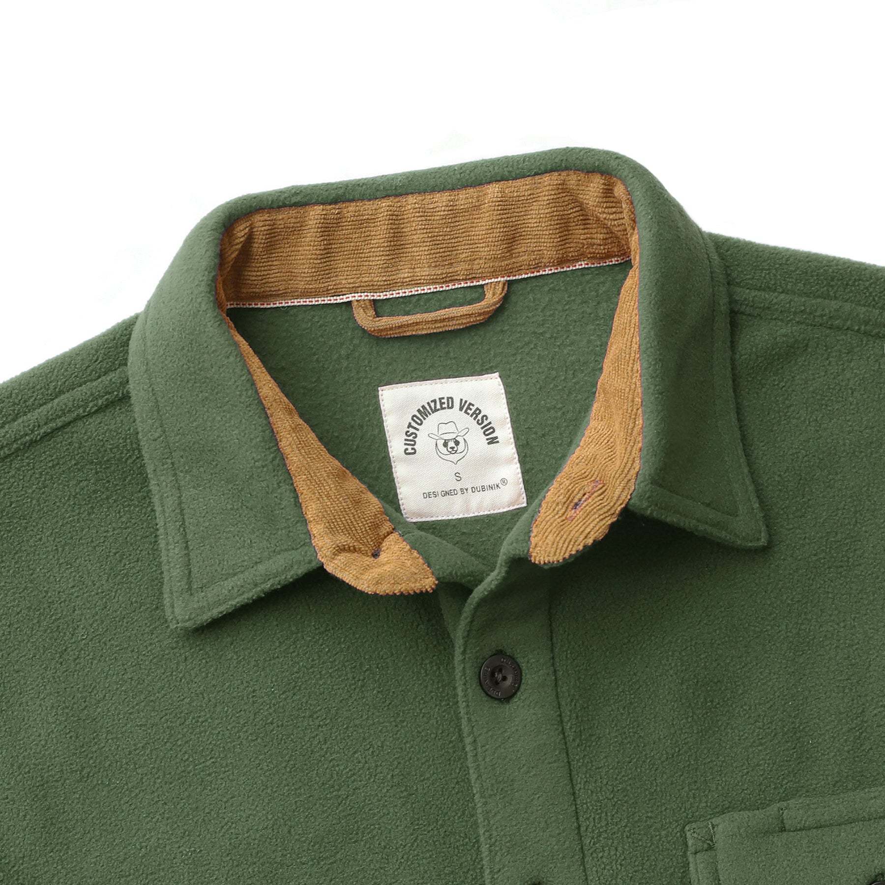 Mens Long Sleeve Army Green Solid Fleece Shirt Casual Button Down Light-in-weight Shirt #0241