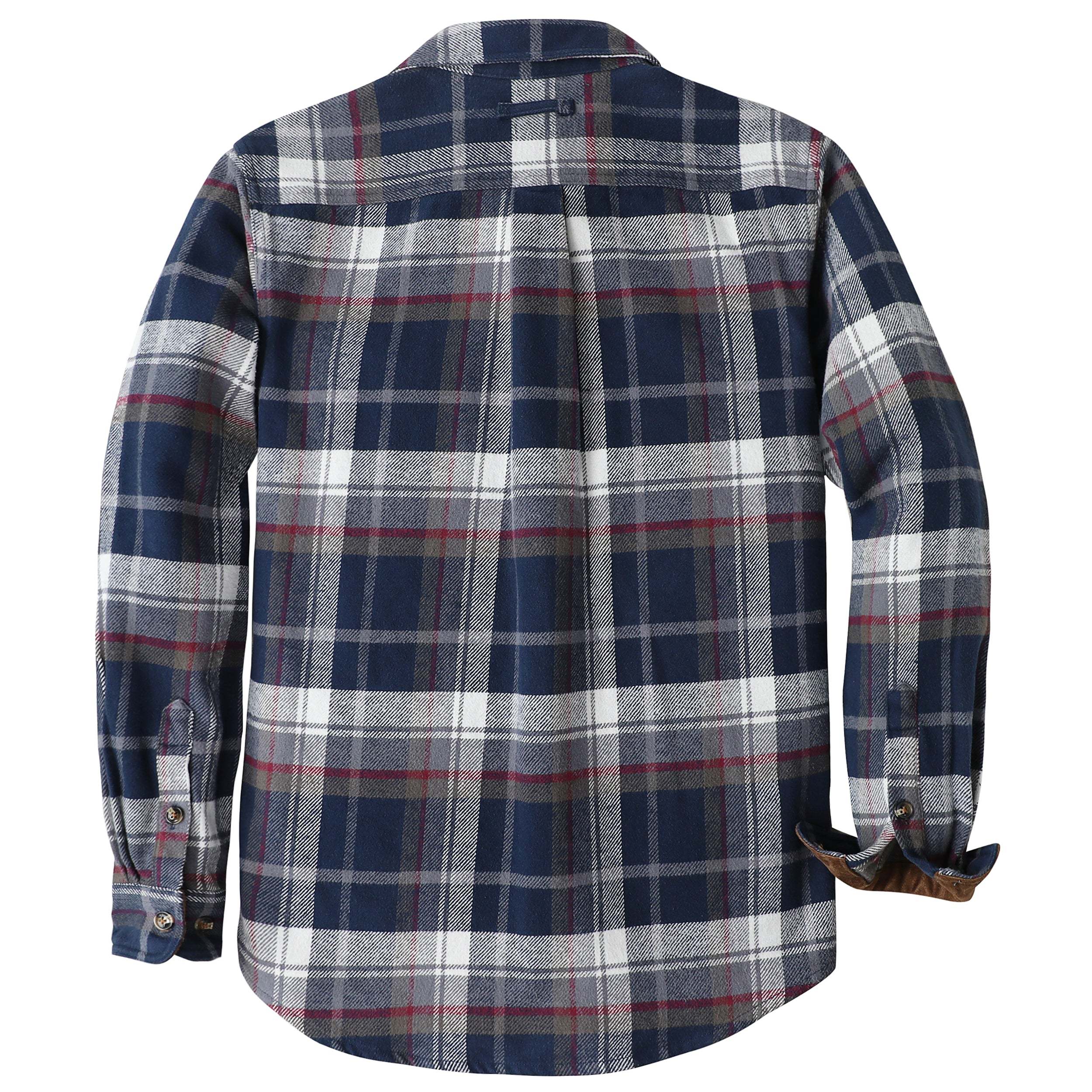 Dubinik? 10.8oz Ultra Heavyweight Flannel Shirt for Men Long Sleeve Casual Button Down Soft Pure Cotton Plaid Warm Suede Cuffs#0082004
