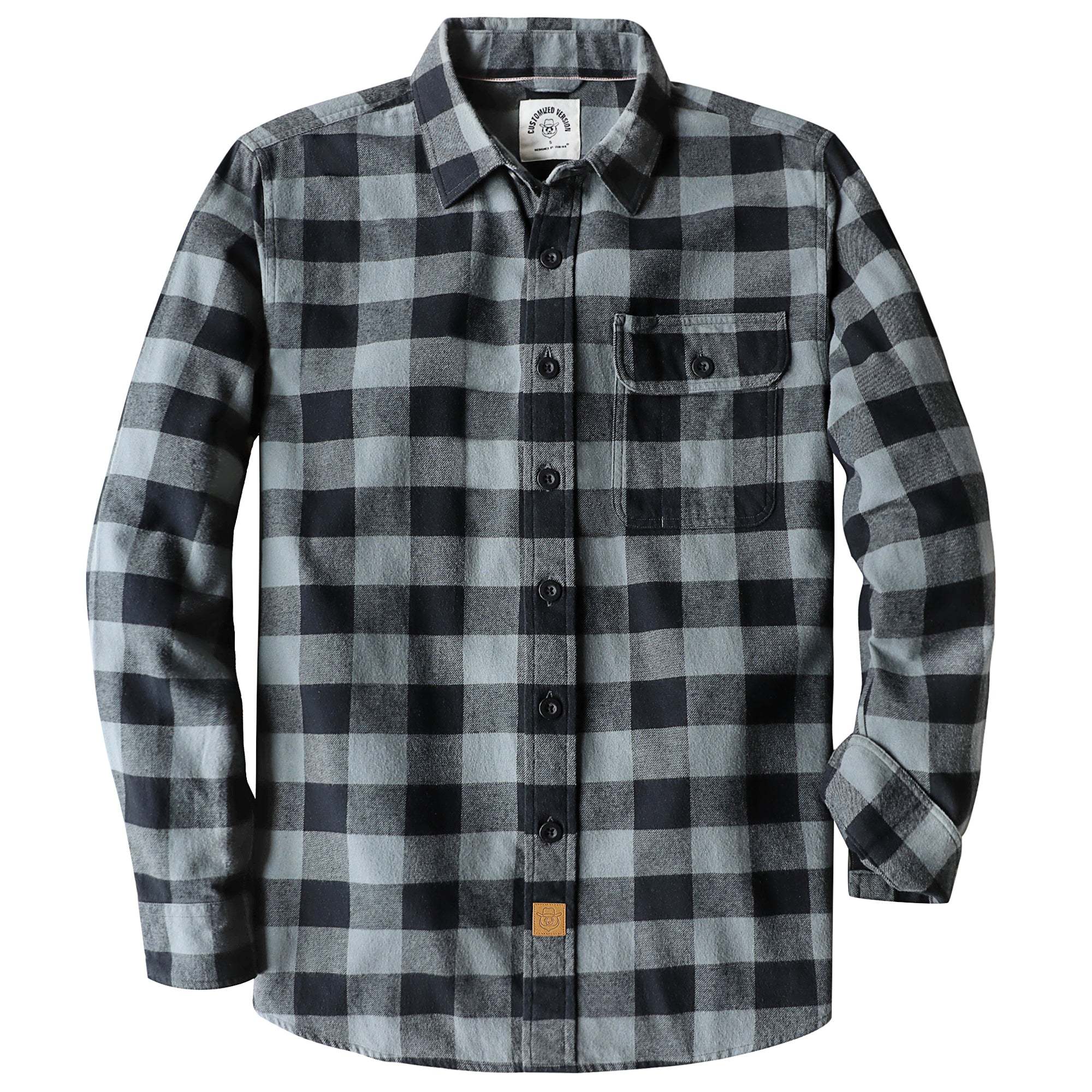 Dubinik? 6oz Mens Long Sleeve Midweight Flannel Shirt Warm Casual Soft Cotton Button Down Plaid Shirt #3403