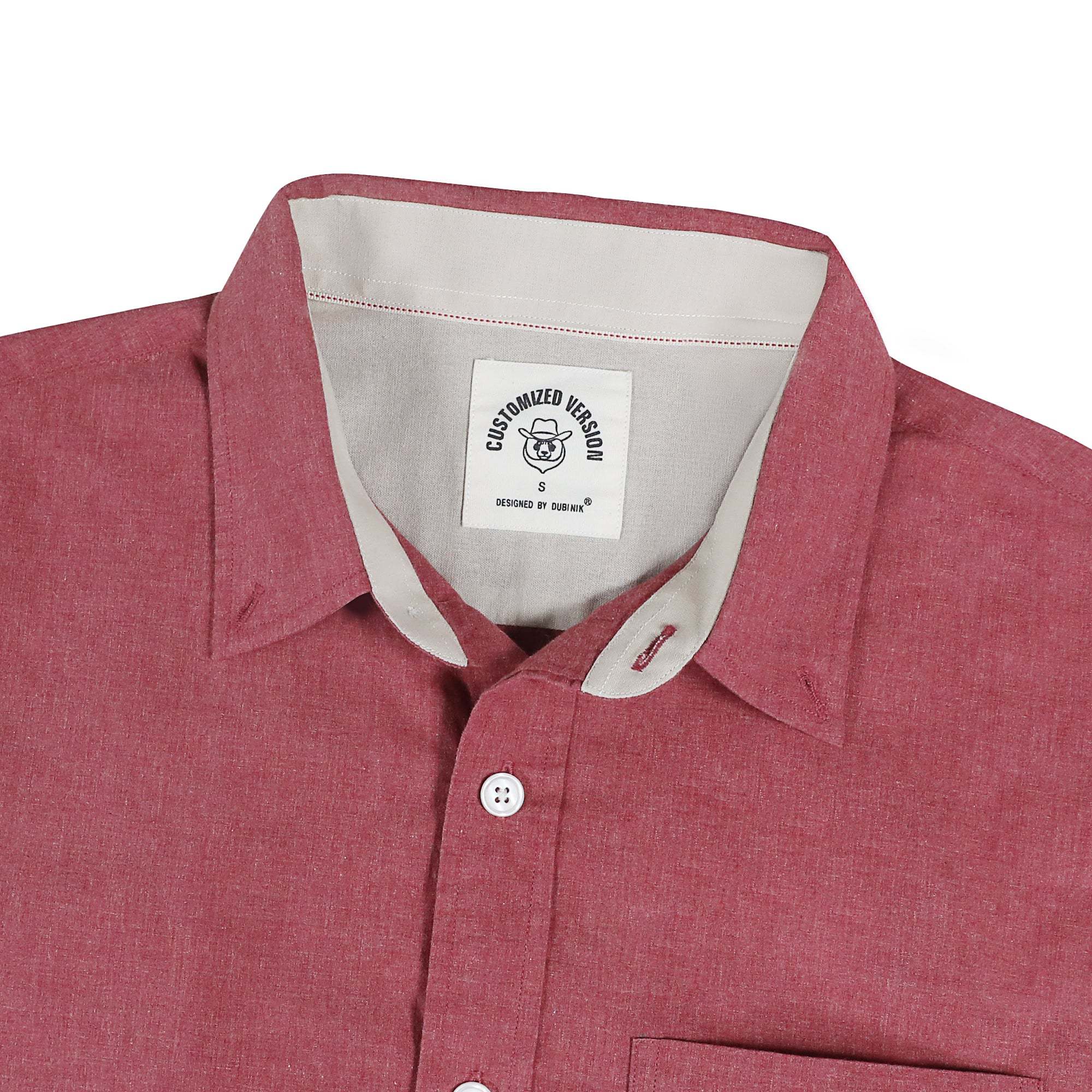 Dubinik? Jujube Red Solid Mens Short Sleeve Button Down Shirts 100% Cotton Plaid Men's Casual Button-Down Shirts with Pocket#011507