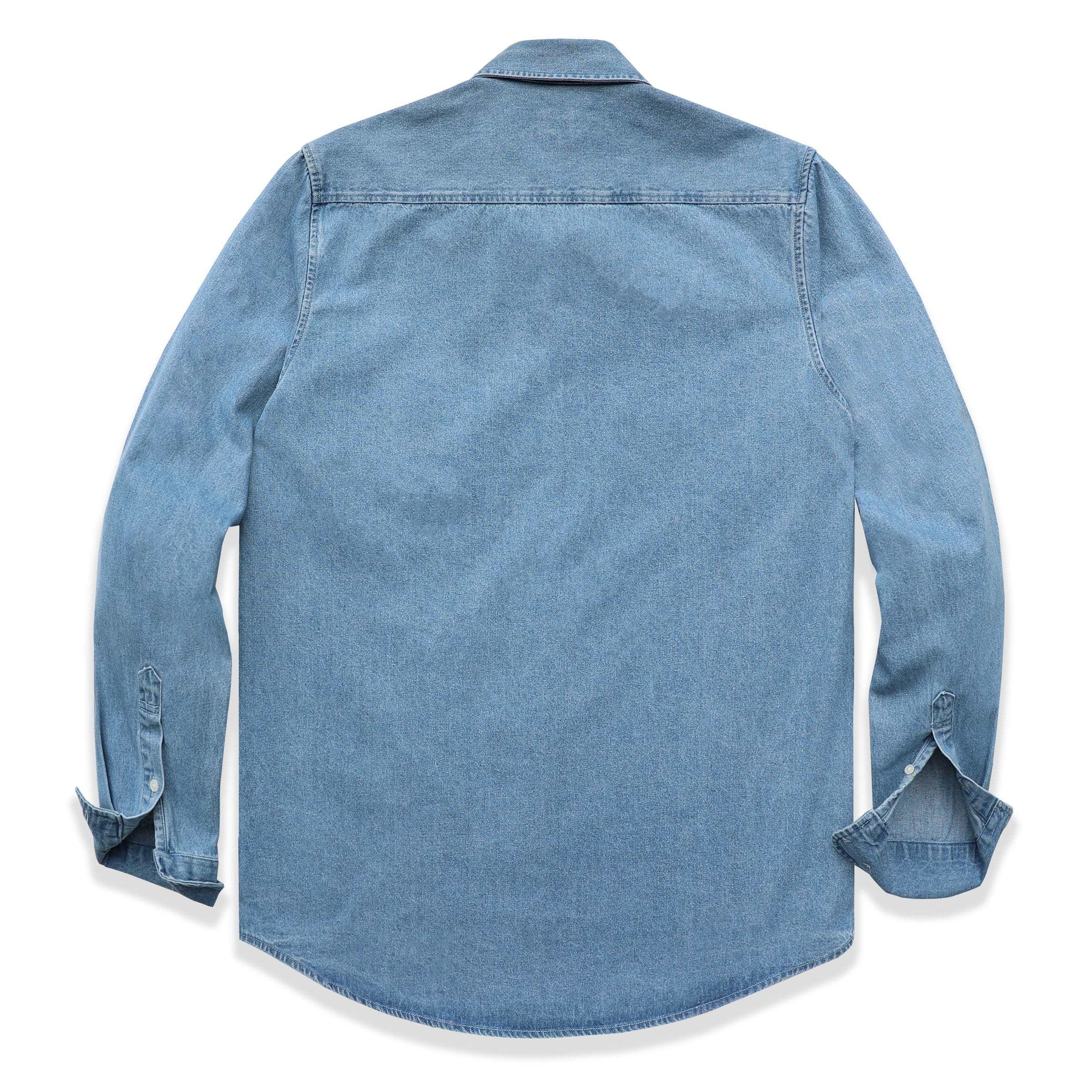 8.8oz Men's cotton long sleeve denim shirt #4501