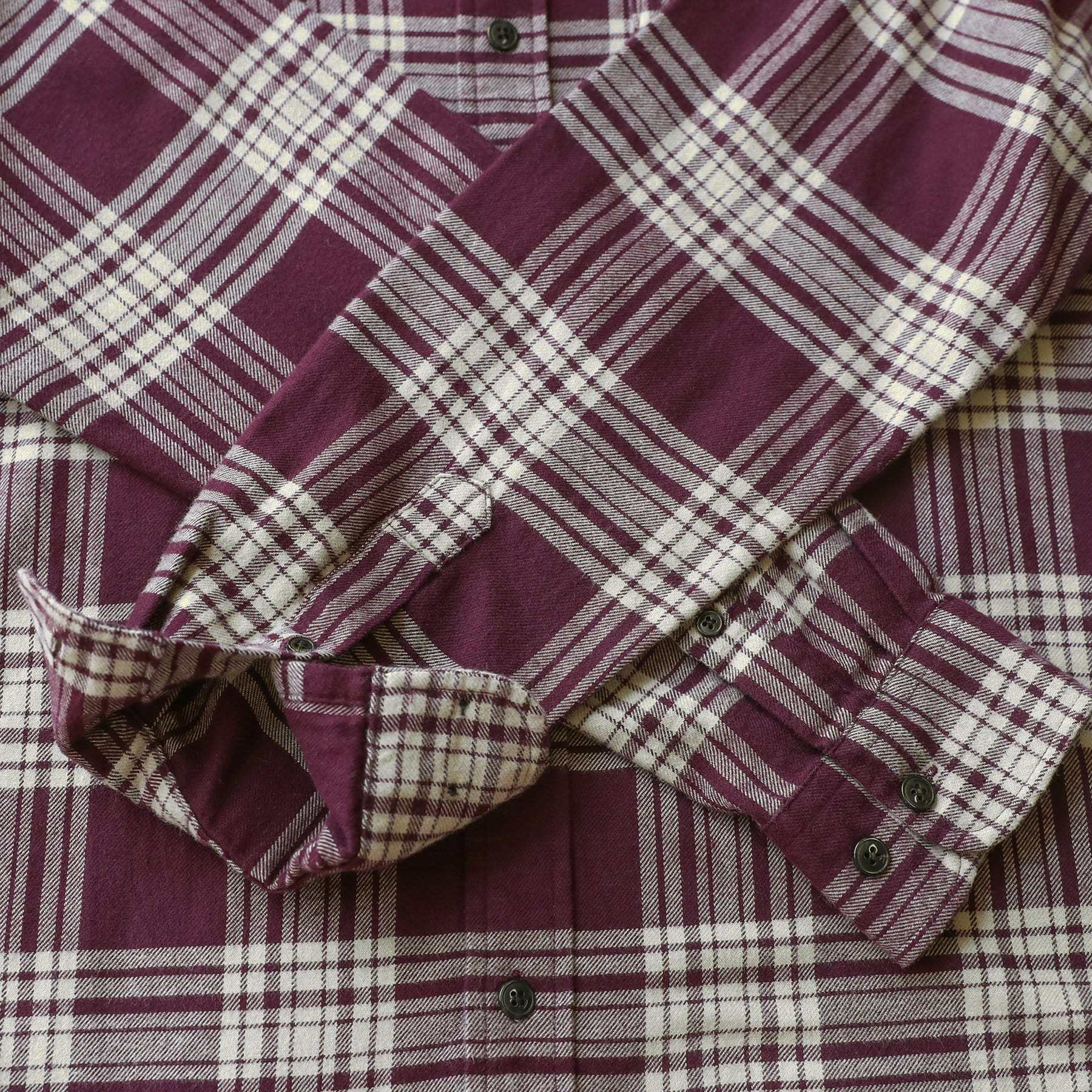 6oz Men's Plaid Flannel Long Sleeve Shirts #0331
