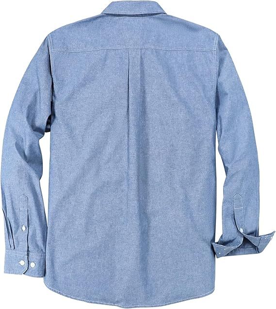 Dubinik? 5.5oz Light Blue Chambray Long Sleeve Button-Front Closure Pocket Cotton Workshirt#58009
