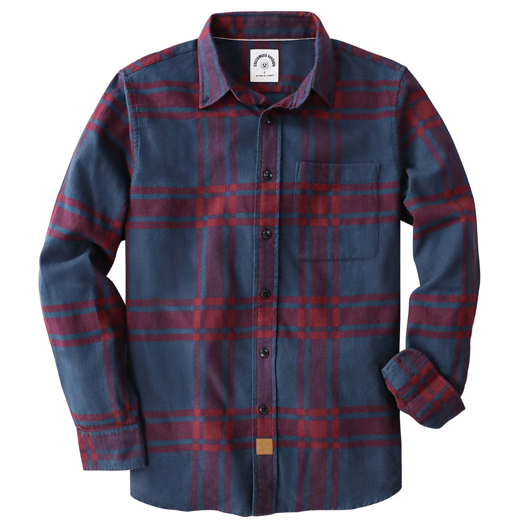 Dubinik? 6oz Flannel Shirt for Men 100% Cotton Mens Flannel Shirts Long Sleeve Plaid Soft Casual Button Down Shirt Men#66005