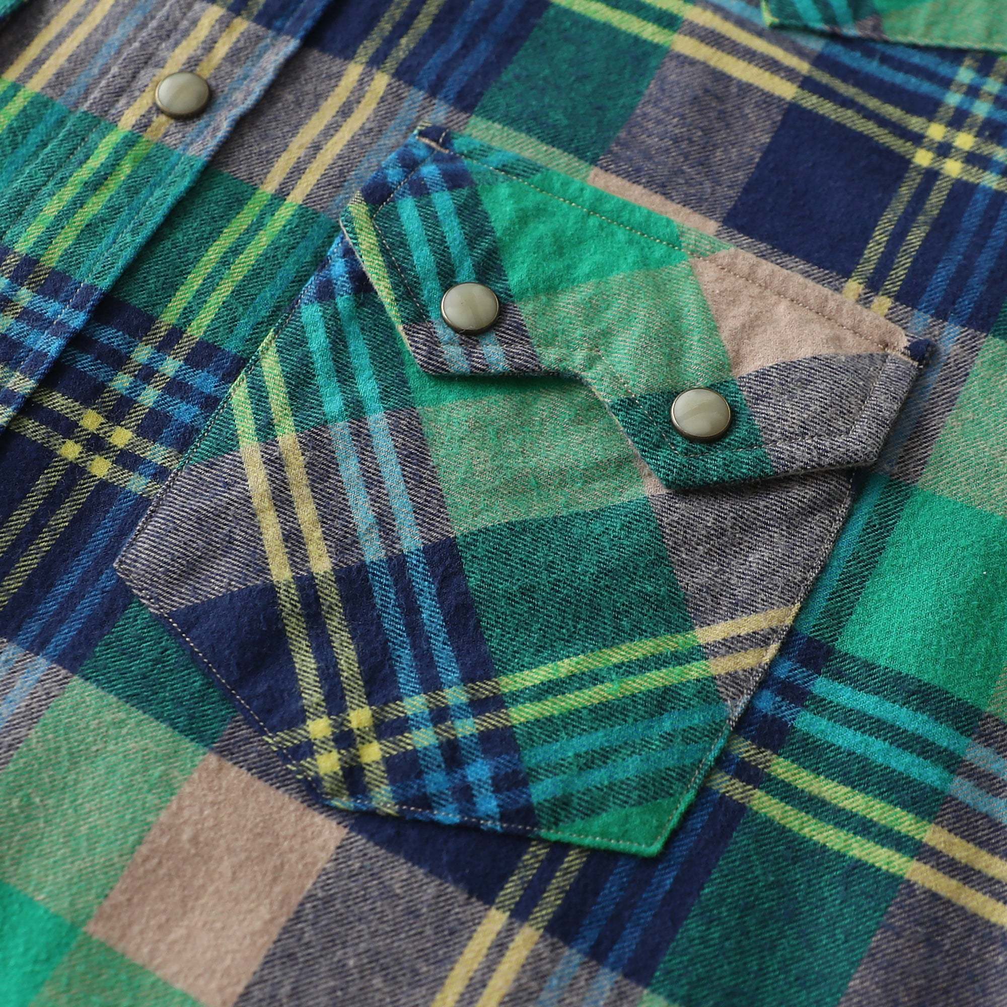 Dubinik? 6.3oz Green Flannel Shirt for Men Long Sleeve Casual Cozy Snap Button Western Plaid Shirts Soft Pure Cotton#37010