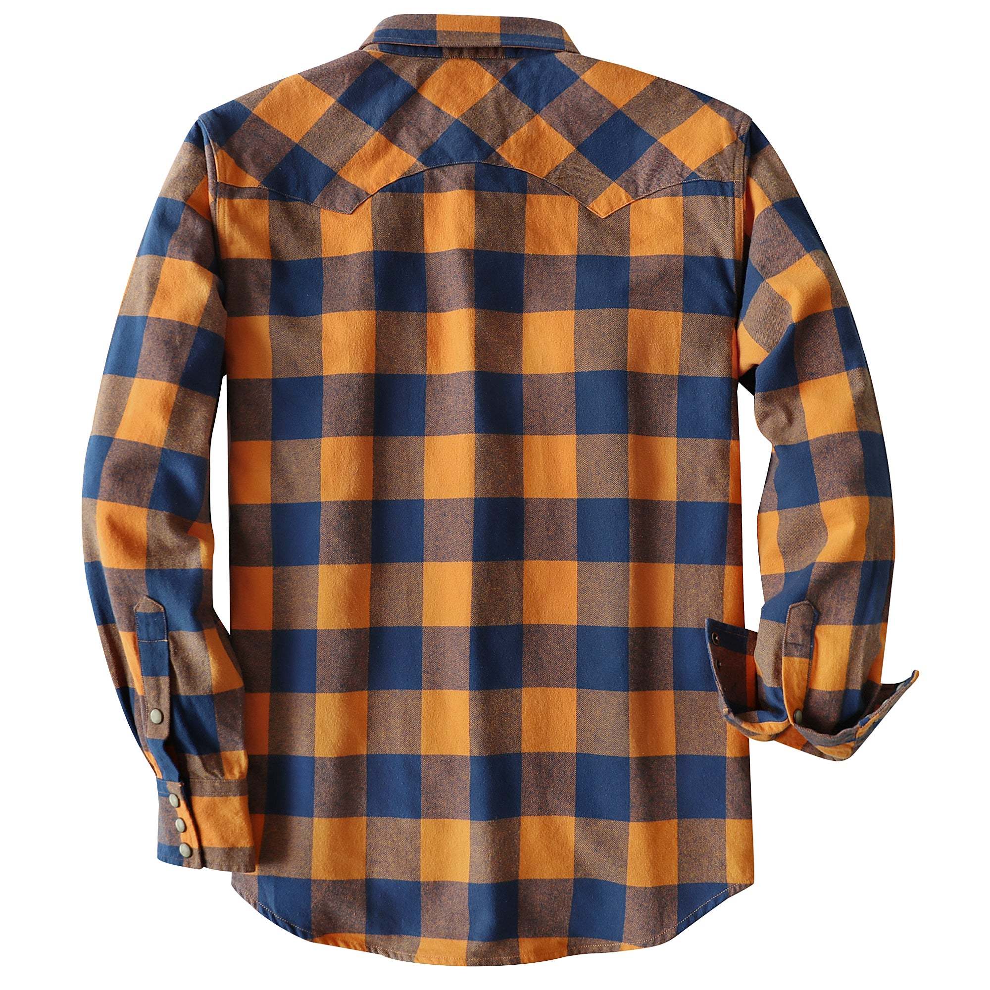Dubinik? 6.3oz Flannel Shirt for Men Long Sleeve Casual Cozy Snap Button Western Plaid Shirts Soft Pure Cotton#37008