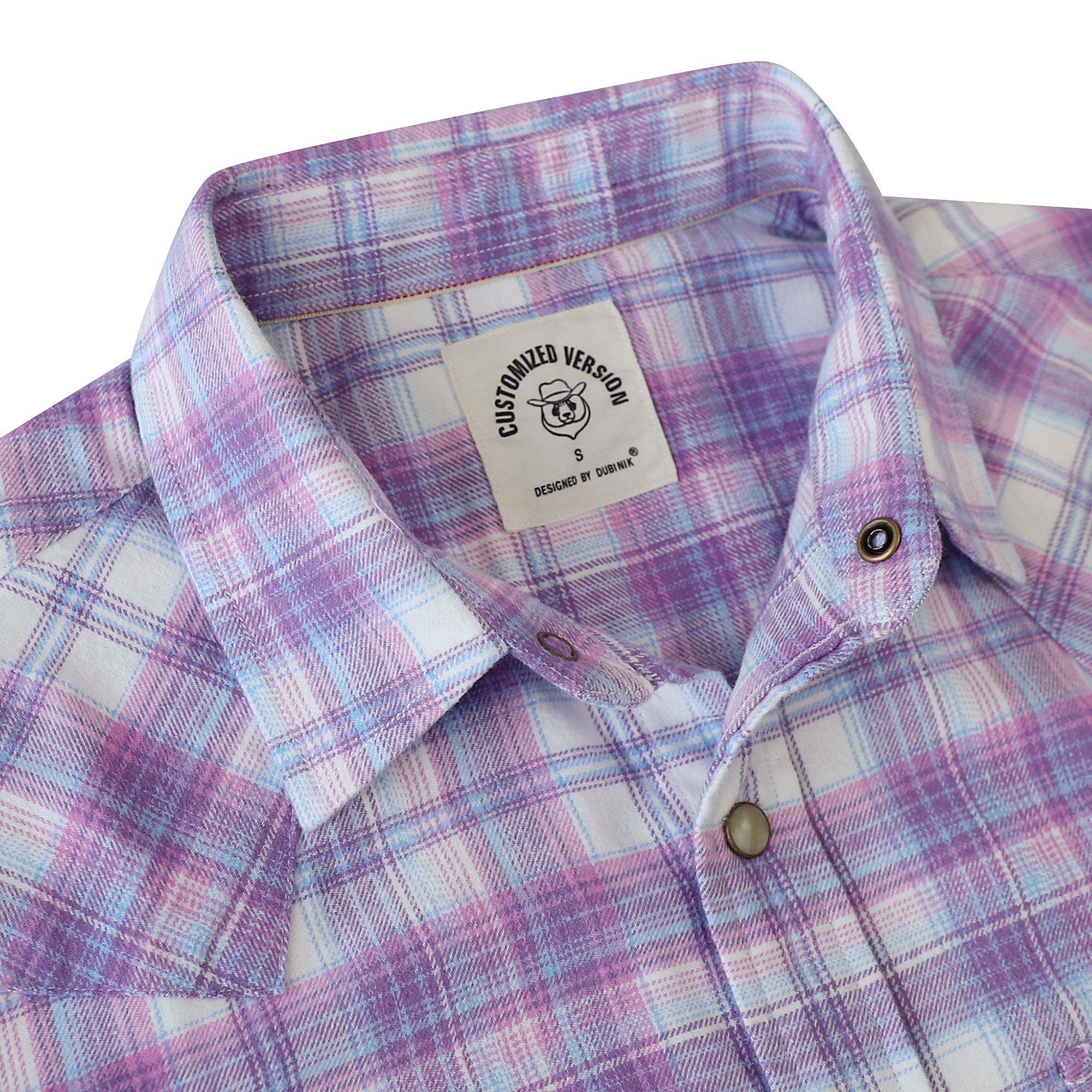 Dubinik? 6.3oz Flannel Shirt for Men Long Sleeve Casual Cozy Snap Button Western Plaid Shirts Soft Pure Cotton#37020