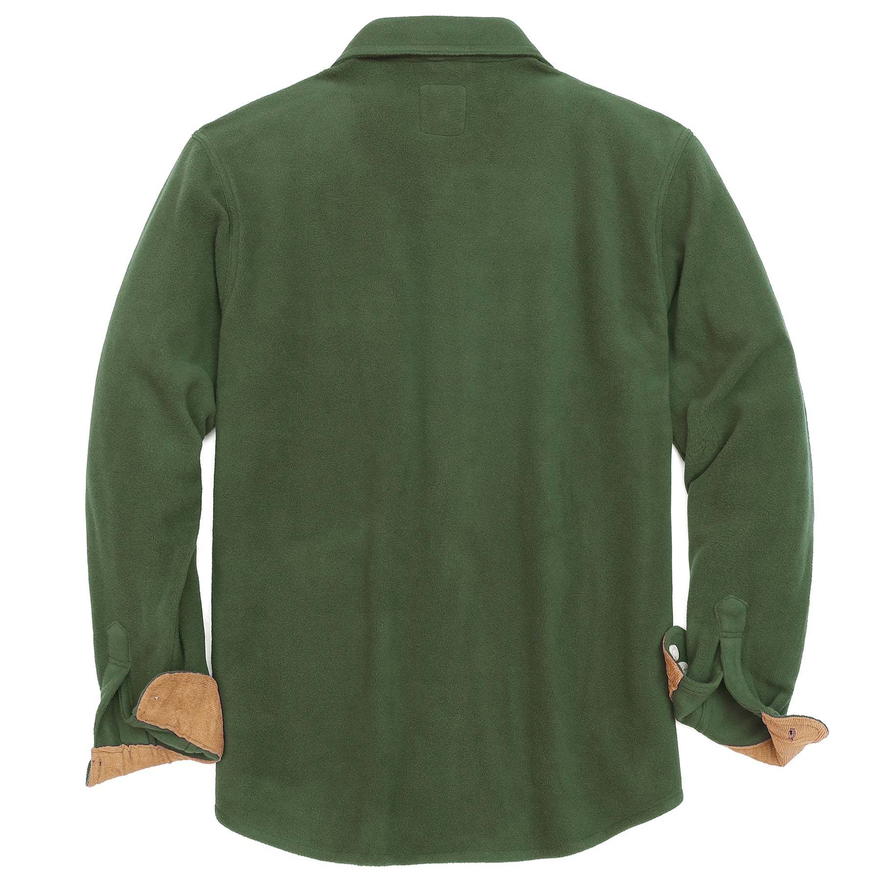 Mens Long Sleeve Army Green Solid Fleece Shirt Casual Button Down Light-in-weight Shirt #0241