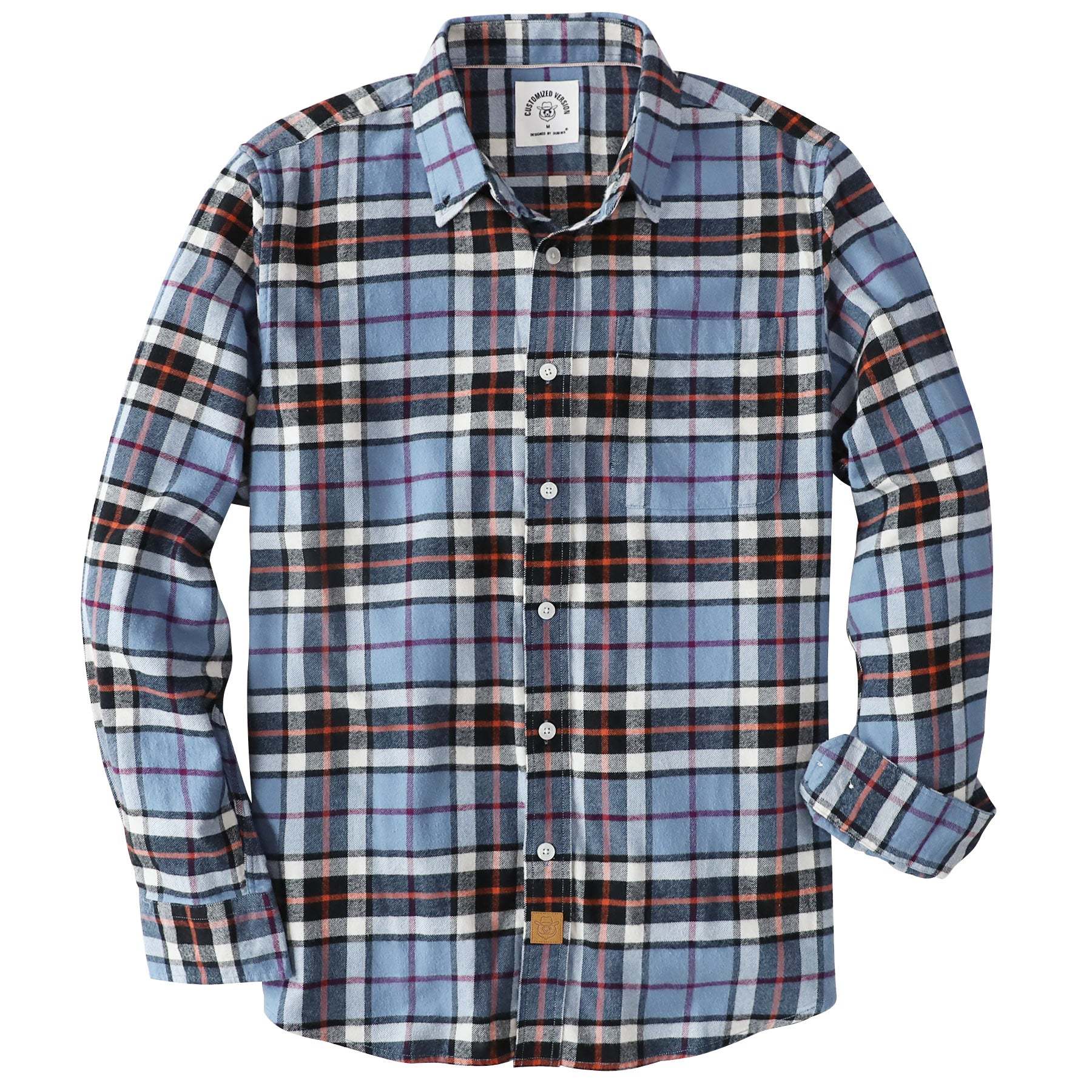Dubinik? 6oz Flannel Shirt for Men 100% Cotton Mens Flannel Shirts Long Sleeve Plaid Soft Casual Button Down Shirt Men#66016