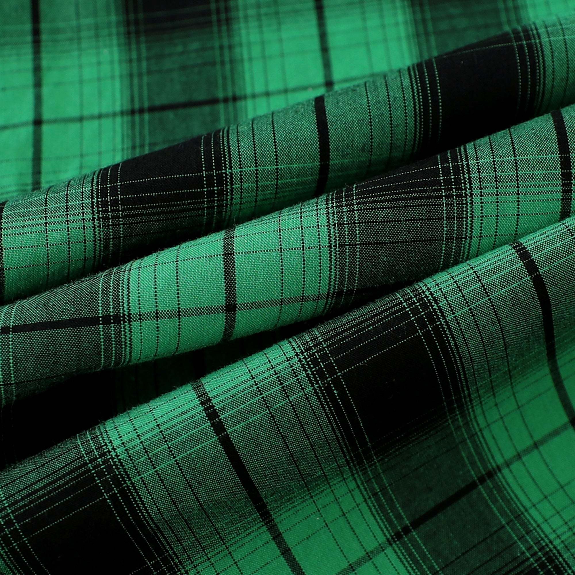 Dubinik? 4.1oz Pearl Snap Green Shirts For Men Long Sleeve Lightweight Casual Sawtooth Pocket Western Plaid Cowboy Cotton Vintage Work Shirt#48001