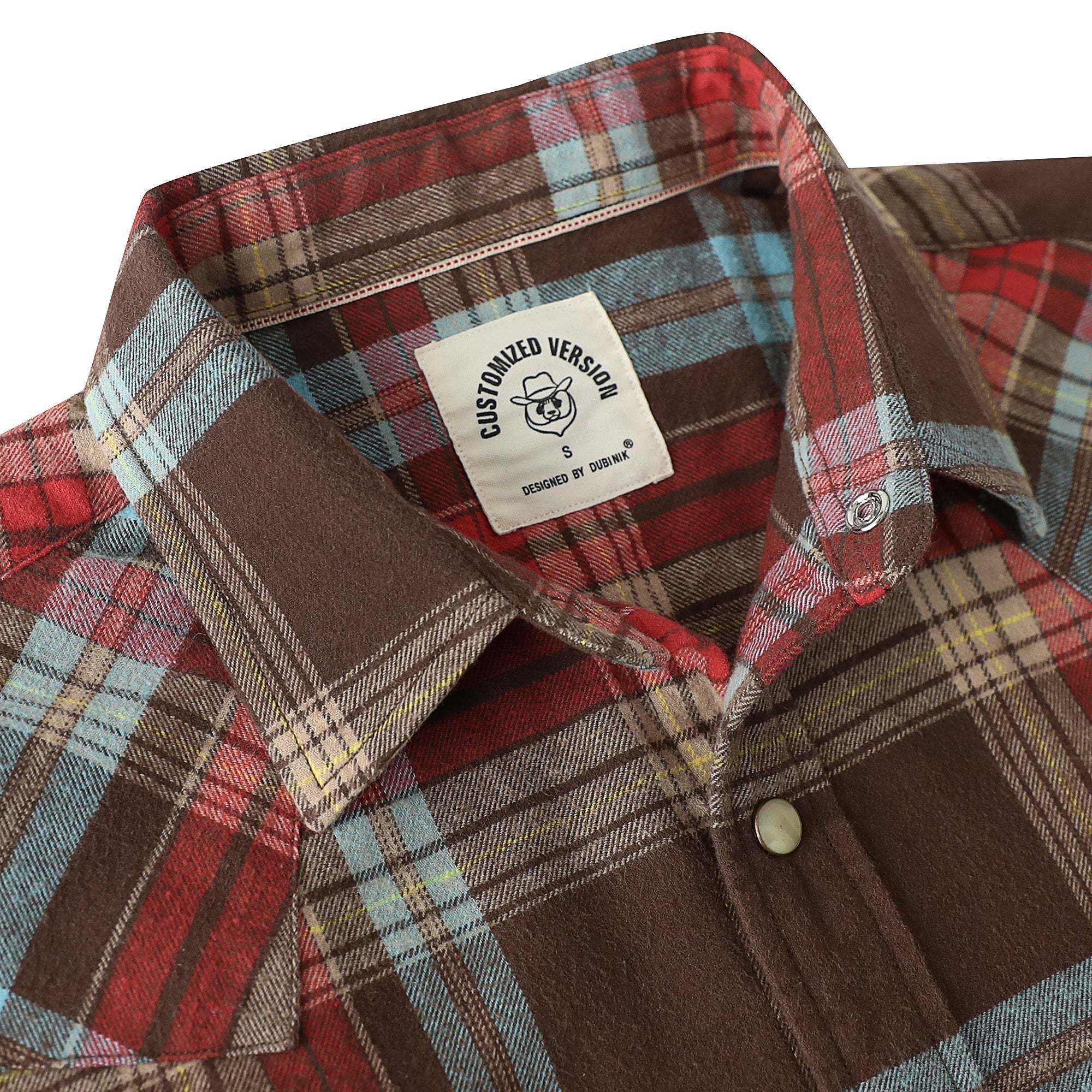 Dubinik? 6.3oz Flannel Shirt for Men Long Sleeve Casual Cozy Snap Button Western Plaid Shirts Soft Pure Cotton#37011