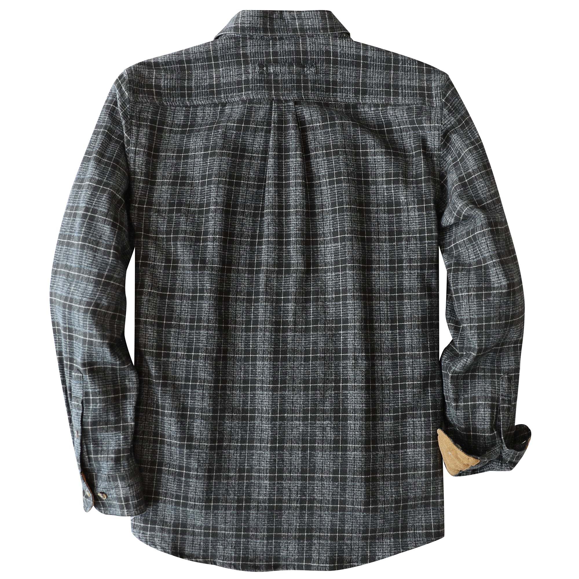 Dubinik? 6oz Mens Flannel Shirt Long Sleeve Button Down Plaid All Cotton Soft Brushed Flannel Shirt For Men Utility Casual Shirt #0030013
