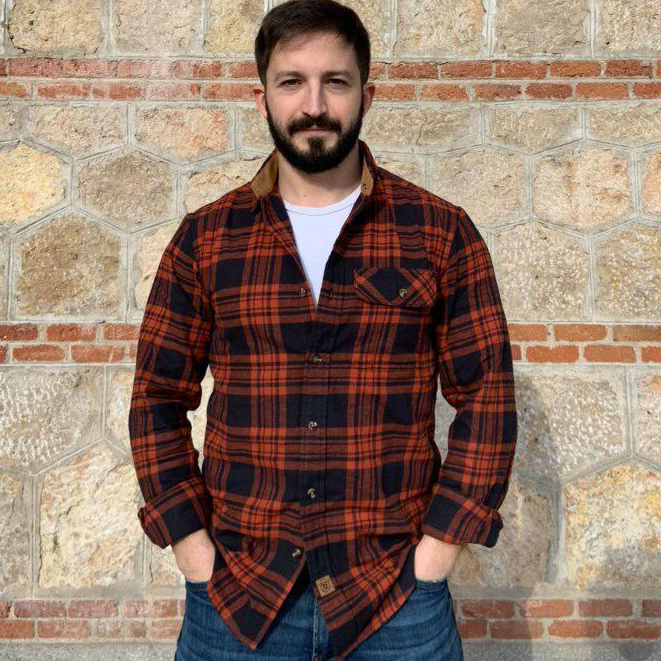 6oz Mens Midweight Flannel Shirts Long Sleeve Casual Button Down Brushed 100% Cotton Shirt#1016