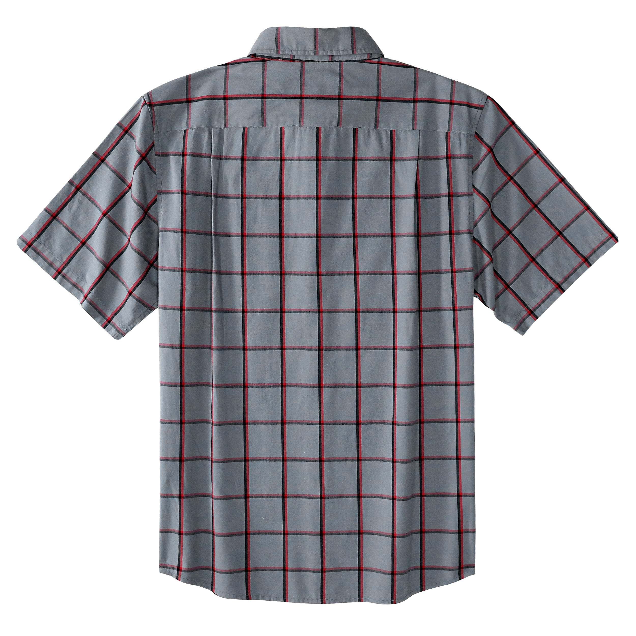 Dubinik? Short Sleeve Button Down Shirts 100% Cotton Plaid Casual Shirt with Pocket #0112