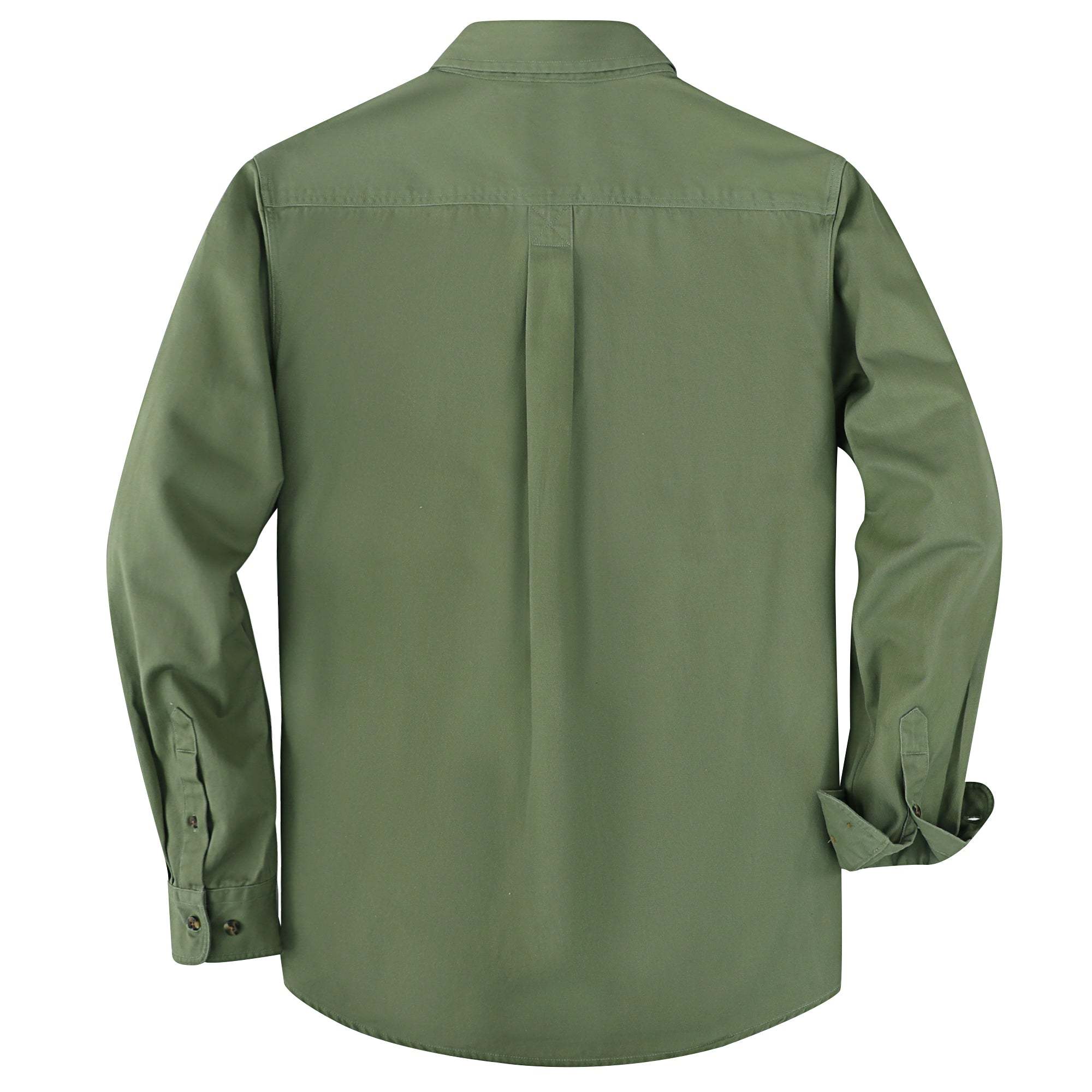 Dubinik? 7.2oz Men's Cotton Long Sleeve Button Down Shirt – Casual Two Pocket Work Shirt#10809
