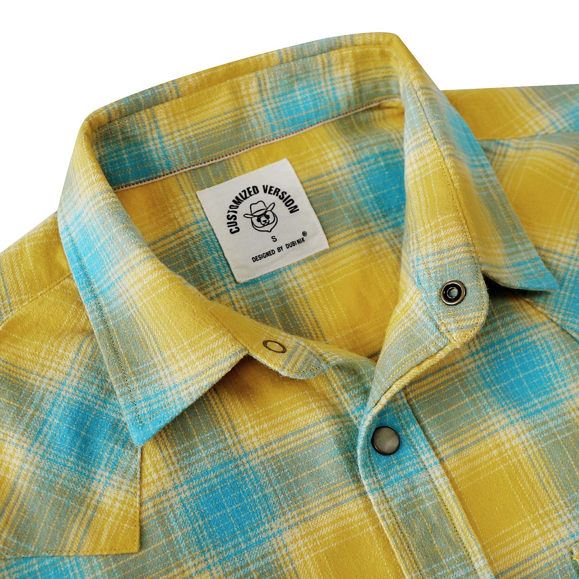 Dubinik? 6.3oz Flannel Shirt for Men Long Sleeve Casual Cozy Snap Button Western Plaid Shirts Soft Pure Cotton#37019