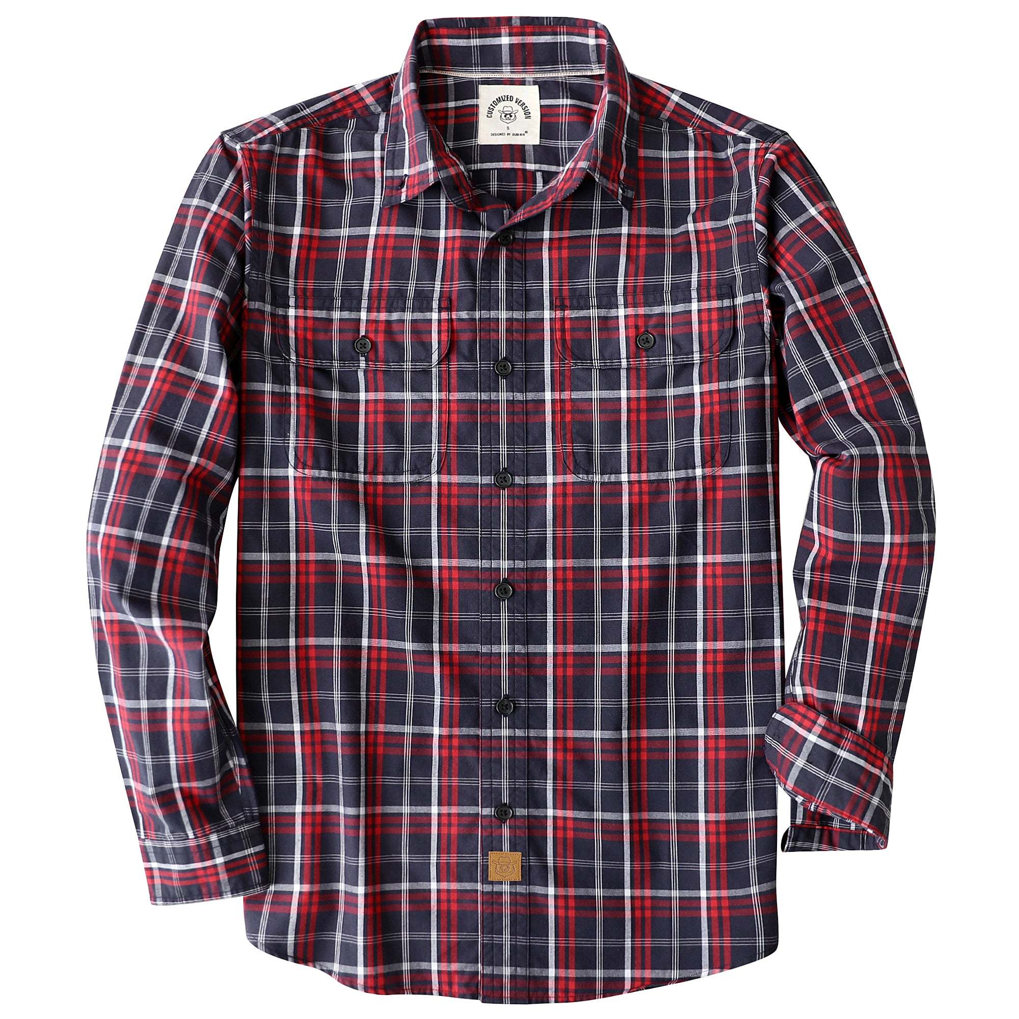 Dubinik? 4.1oz Mens Long Sleeve Button Down Shirts Casual Plaid Shirt with Practical Double Pockets Comfortable and Soft#0050007