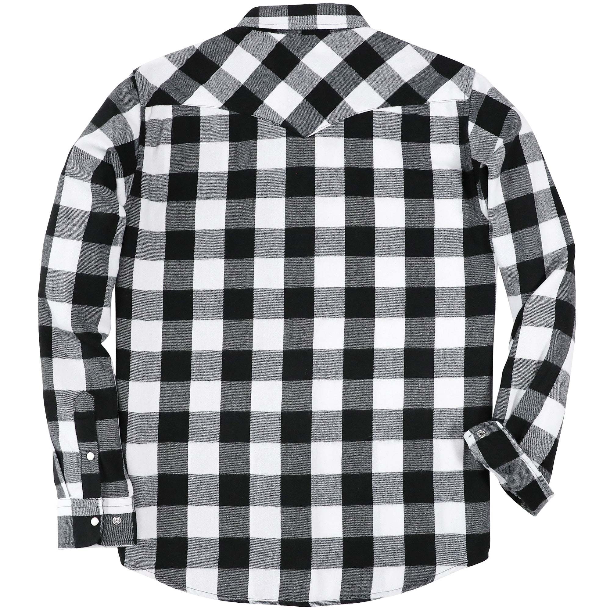 6oz Mens Flannel Long Sleeve Pearl Snap Buttons Western Cowboy Vintage Casual Shirts #2801