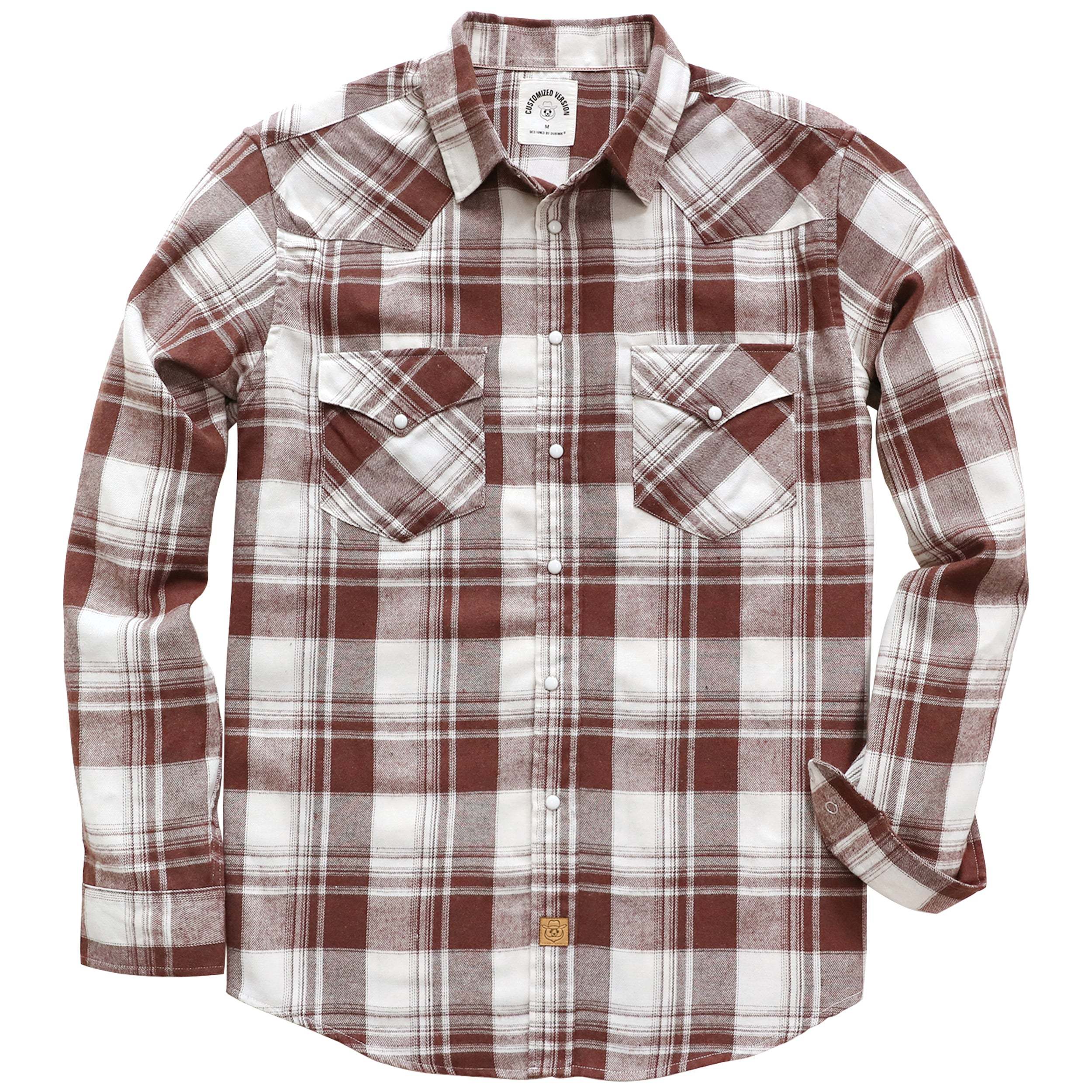 6oz Mens Flannel Long Sleeve Pearl Snap Buttons Western Cowboy Vintage Casual Shirts #2814