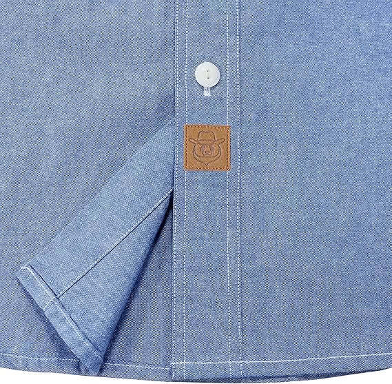 Dubinik? 5.5oz Light Blue Chambray Long Sleeve Button-Front Closure Pocket Cotton Workshirt#58009