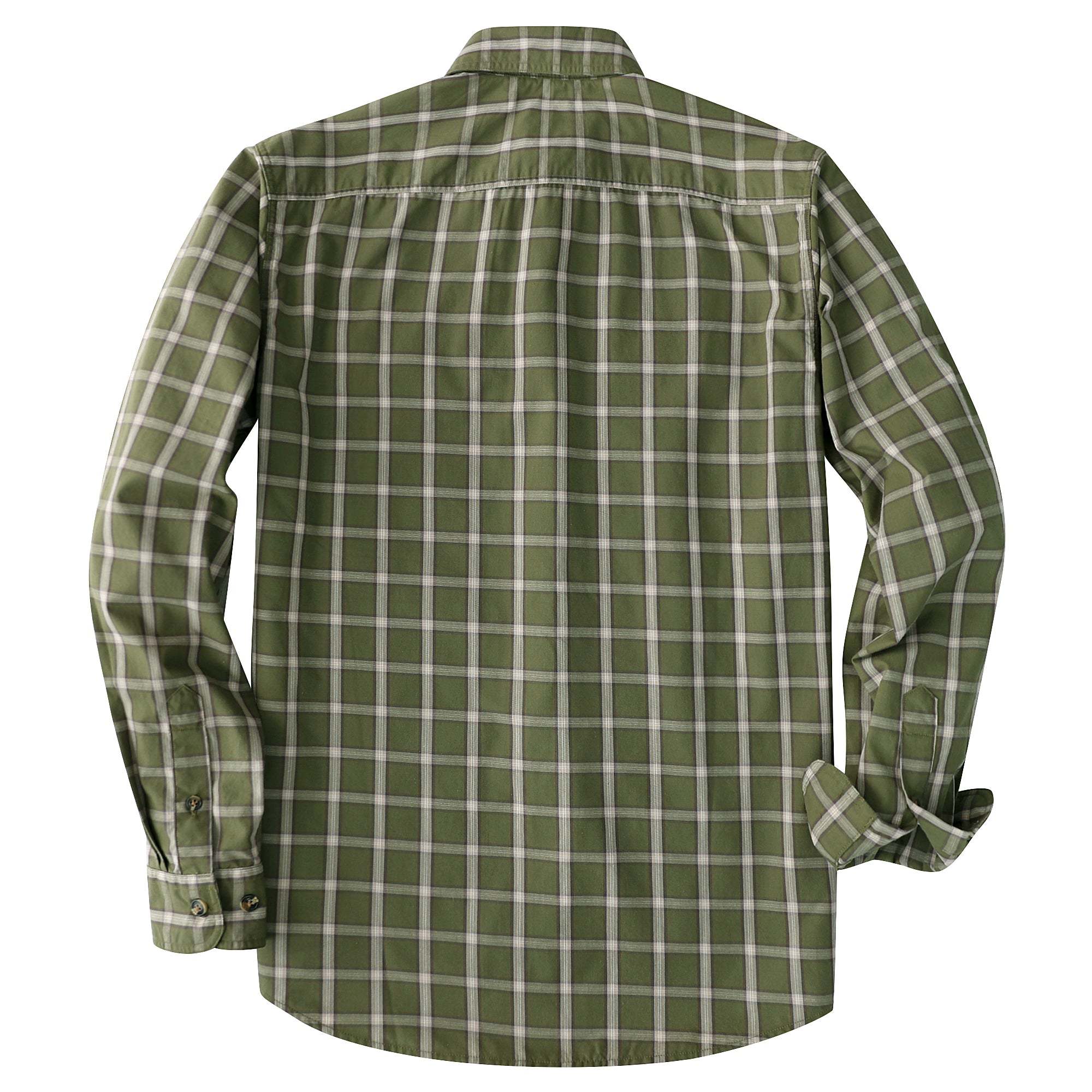 Dubinik? 4.1oz Mens Long Sleeve Button Down Green Shirts Casual Plaid Shirt with Practical Double Pockets Comfortable and Soft#0050026