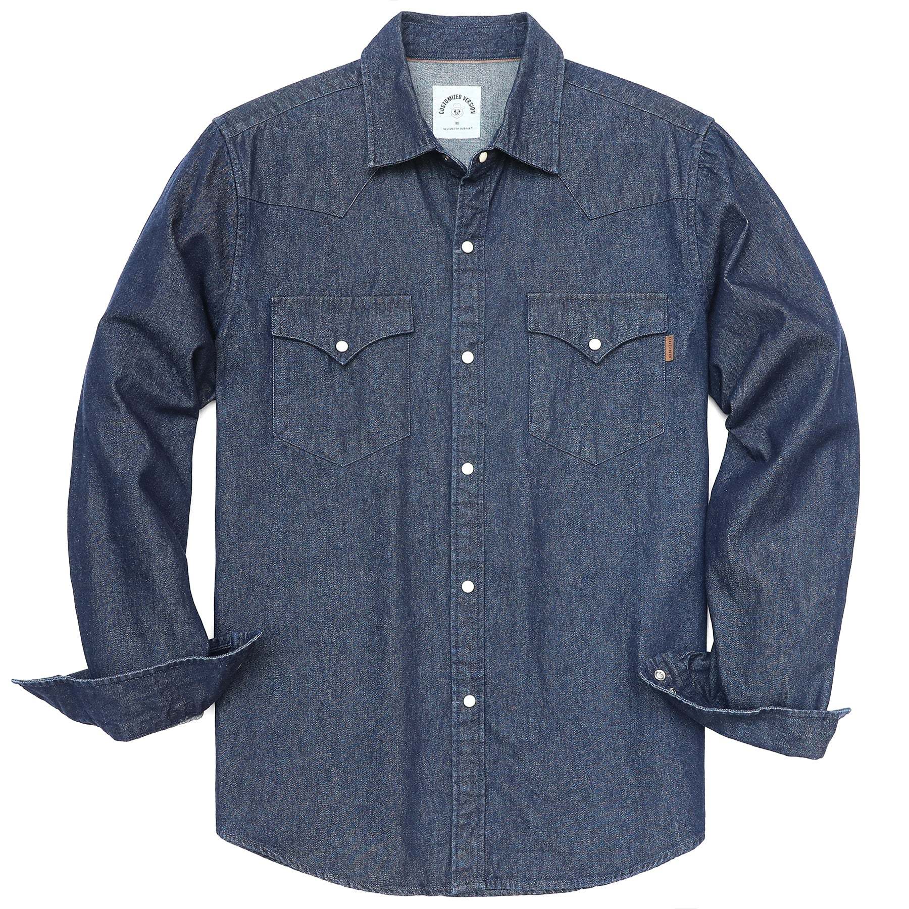 8.8oz Men's cotton long sleeve denim shirt #4602