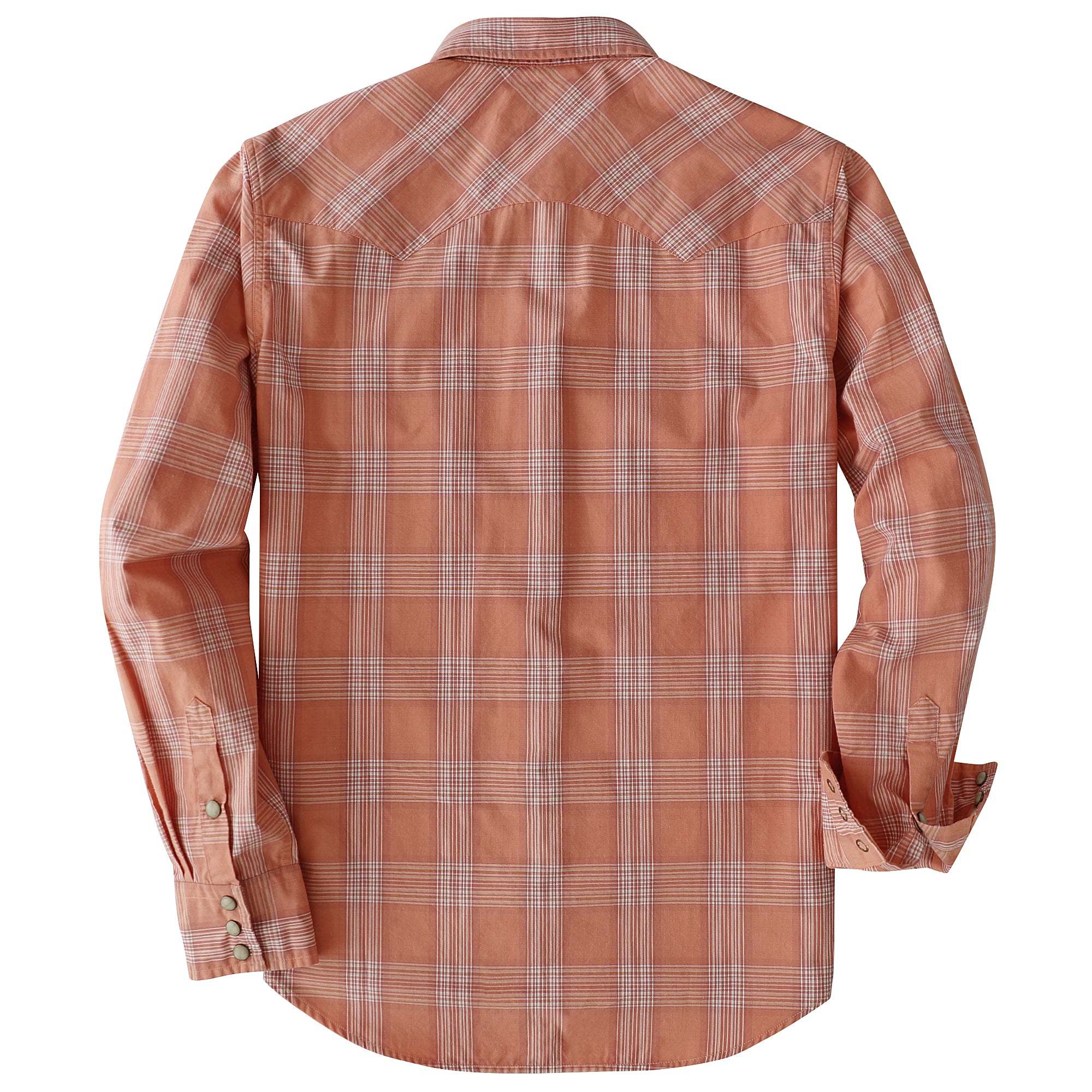 Dubinik? 4.1oz Pearl Snap Shirts For Men Long Sleeve Lightweight Casual Sawtooth Pocket Western Plaid Cowboy Cotton Vintage Work Shirt#48021