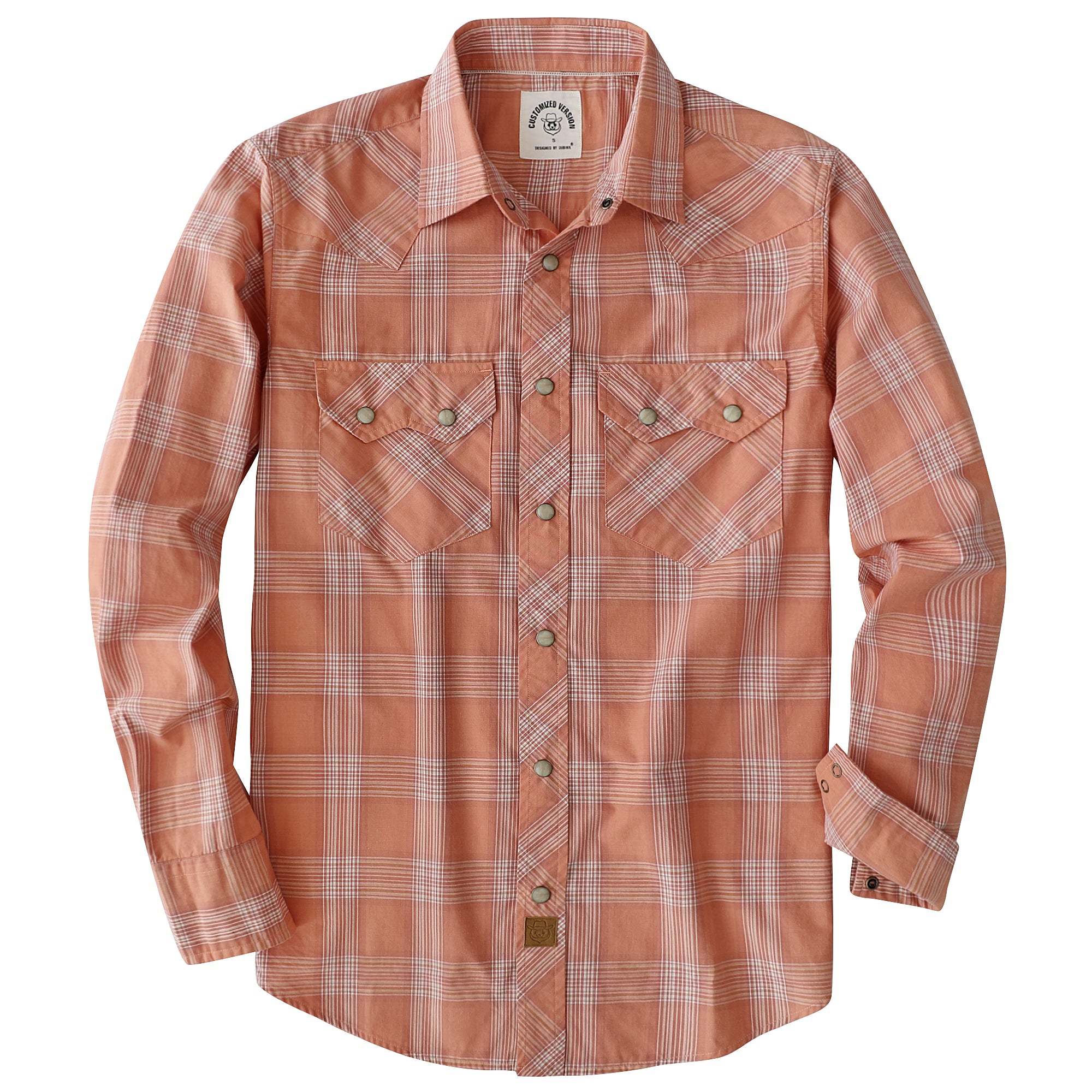 Dubinik? 4.1oz Pearl Snap Shirts For Men Long Sleeve Lightweight Casual Sawtooth Pocket Western Plaid Cowboy Cotton Vintage Work Shirt#48021
