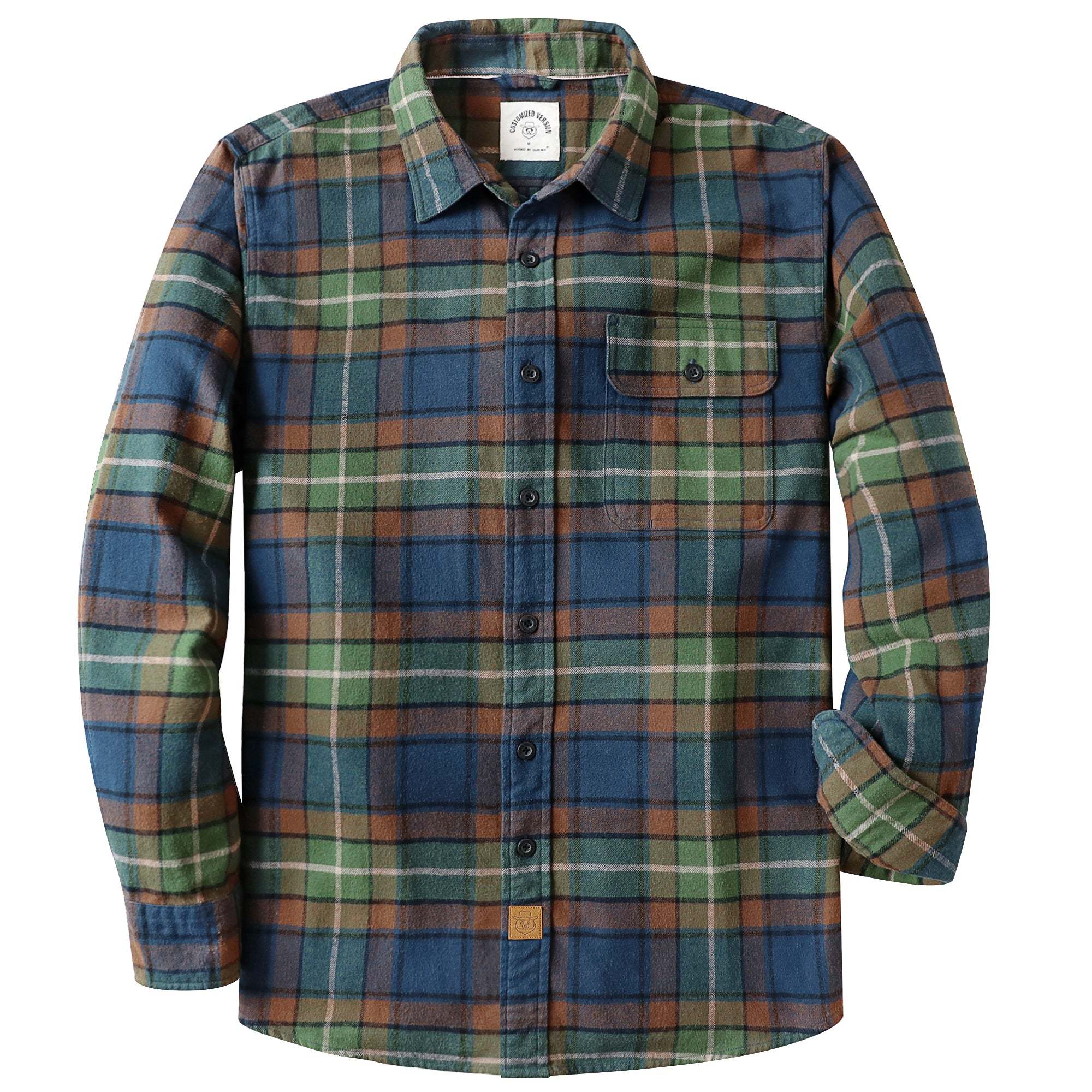 Dubinik? 6oz Mens Long Sleeve Midweight Flannel Shirt Warm Casual Soft Cotton Button Down Plaid Shirt #3405