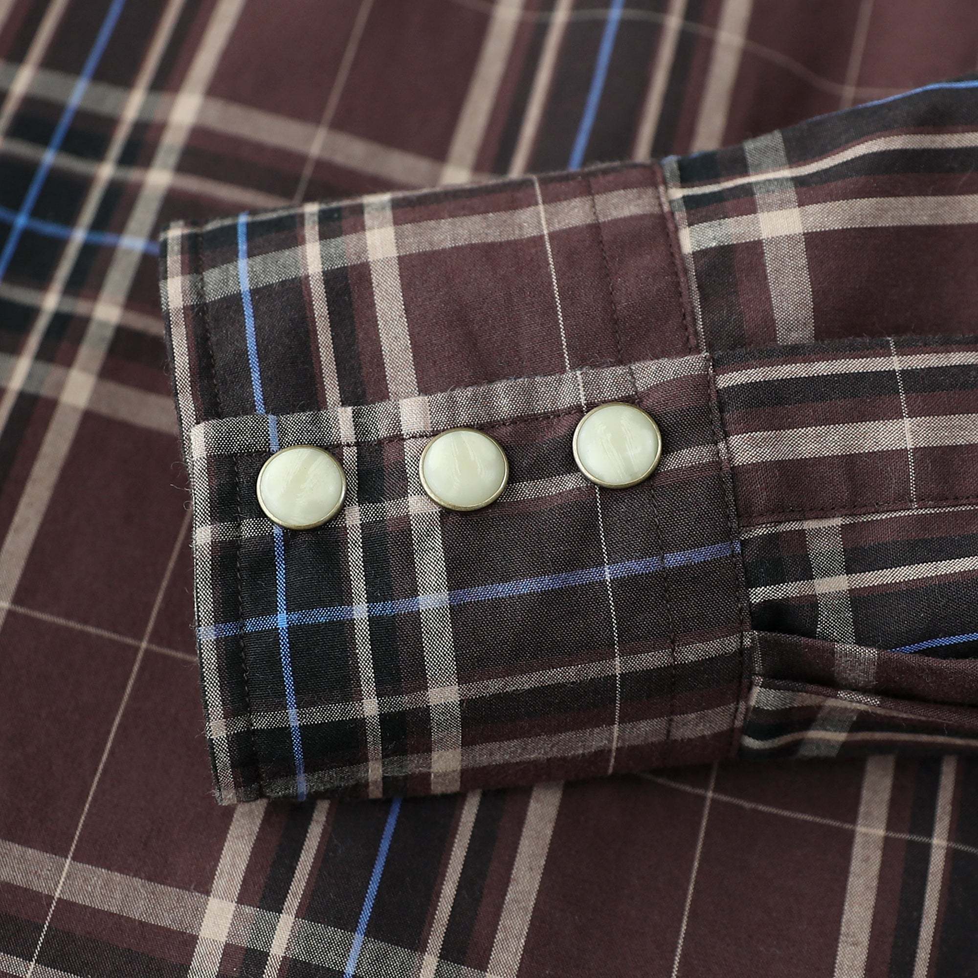 Dubinik? 4.1oz Pearl Snap Shirts For Men Long Sleeve Lightweight Casual Sawtooth Pocket Western Plaid Cowboy Cotton Vintage Work Shirt#48012